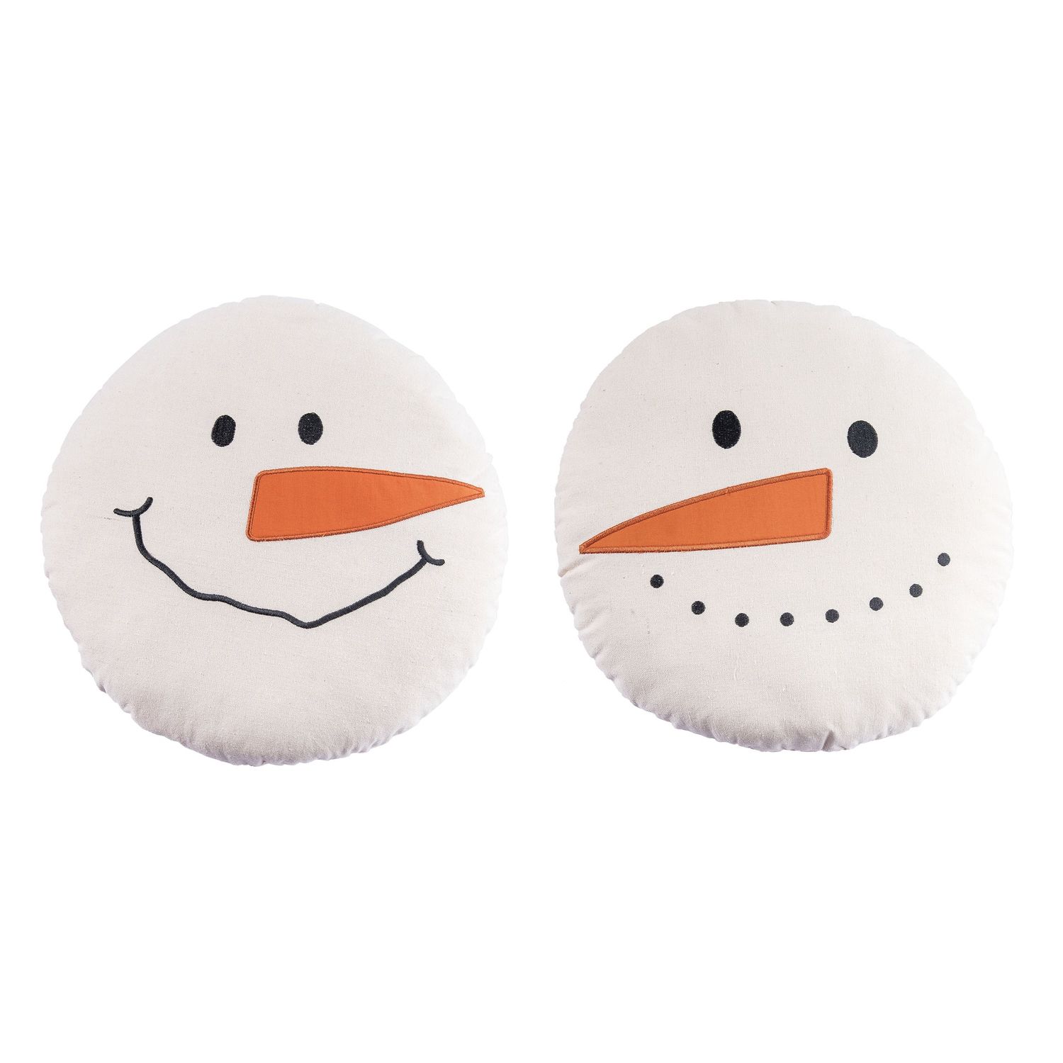 Embroidered Snowman Pillow - 2 Styles - Sold Individually