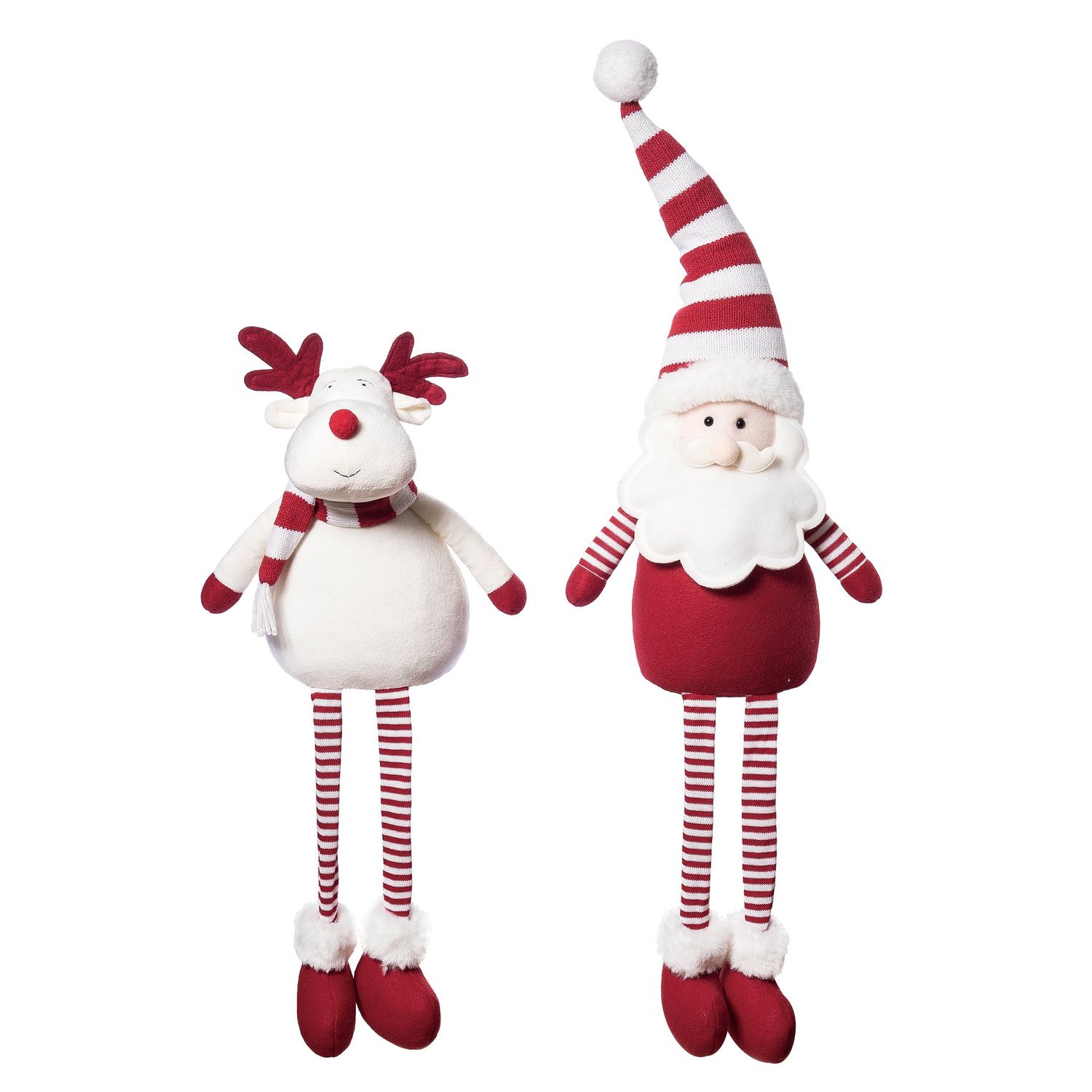 Plush Reindeer or Santa Red &amp; White - 2 Styles - Sold Individually