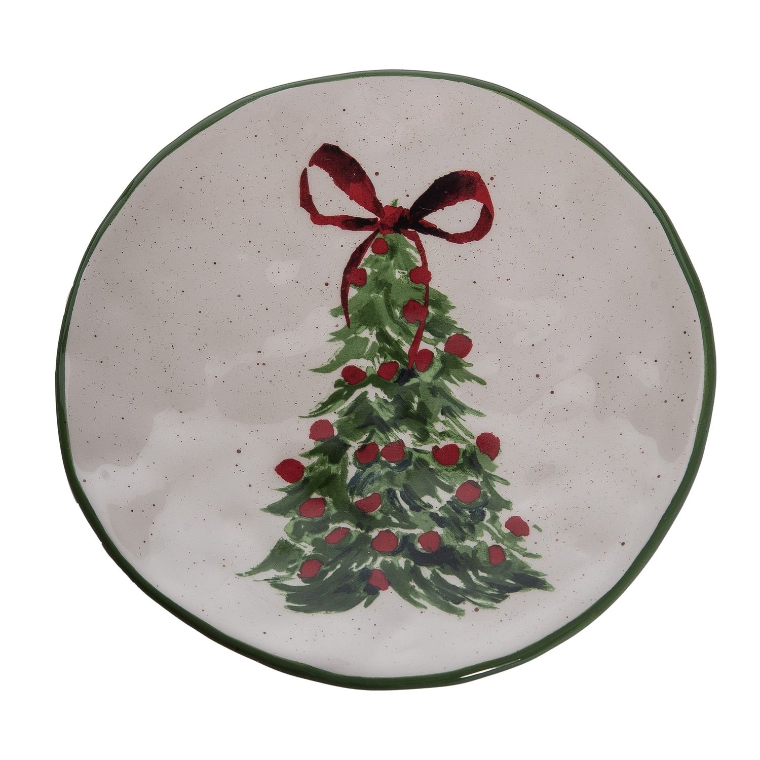 Ceramic Round Platter - Holiday Tree