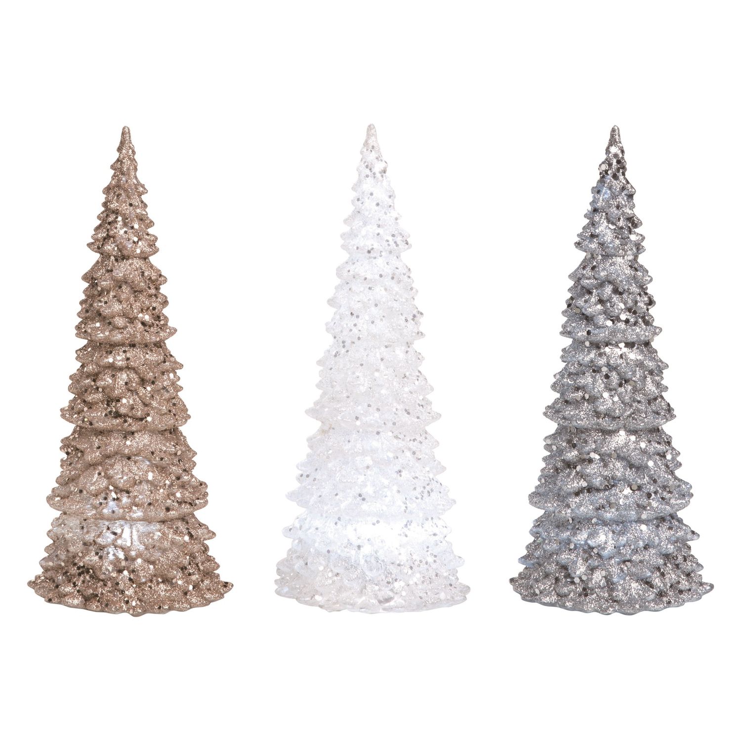 Light Up Christmas Tree Large - 3 Styles - Gold, White, Silver - Sold Individually