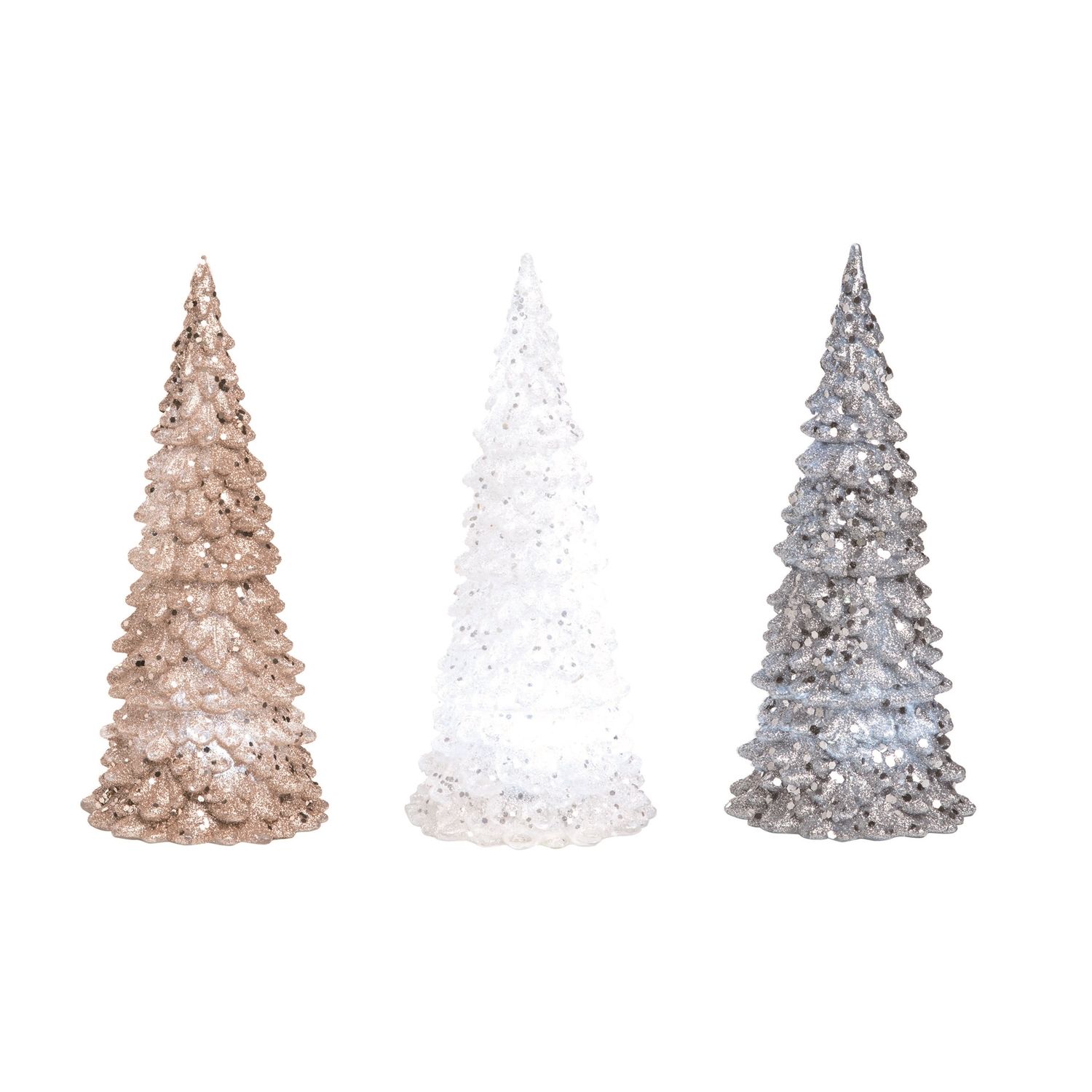 Light Up Christmas Tree  Medium - 3 Styles - Gold, White, Silver - Sold Individually