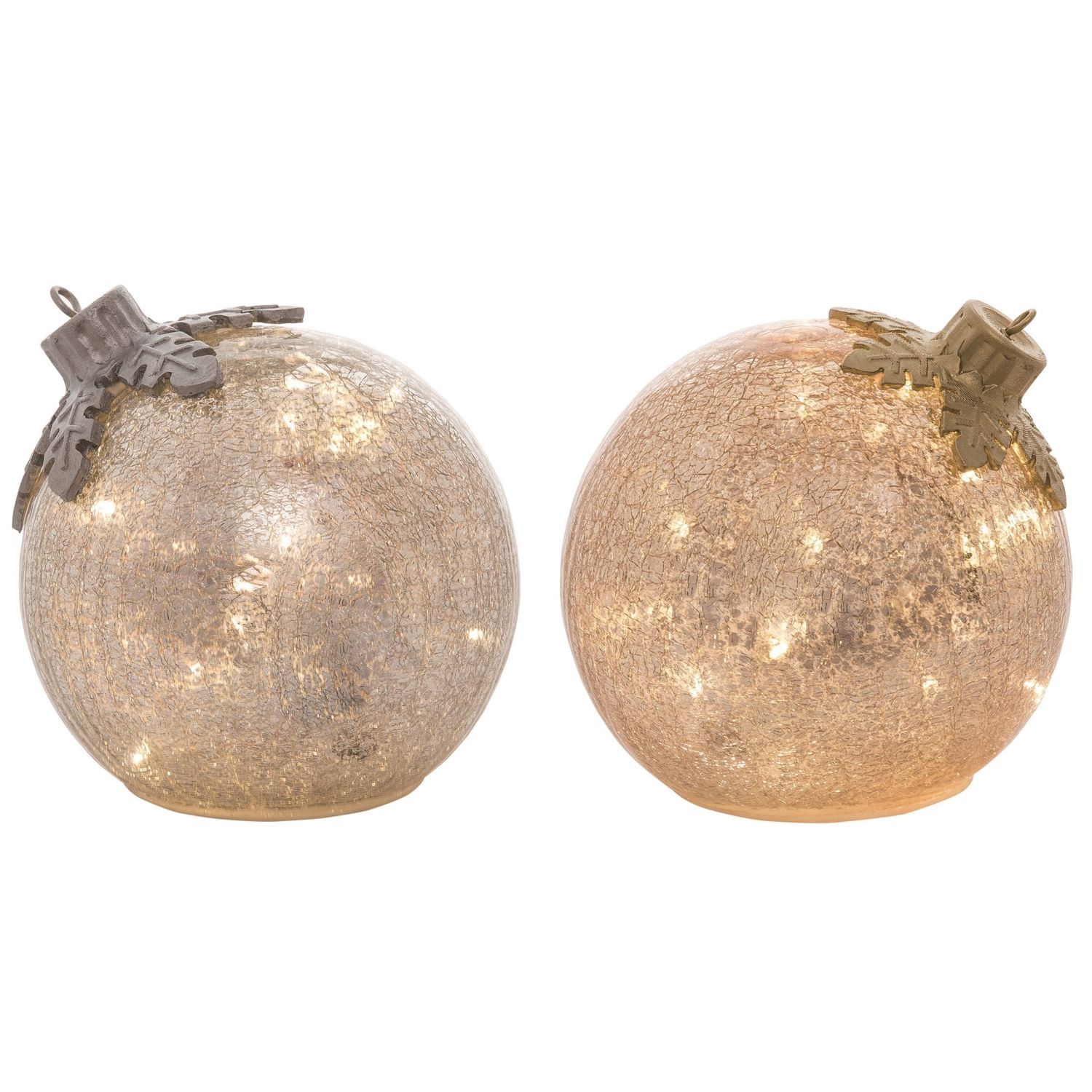 Light Up Crackle Ornament - 2 Styles - Sold Individually