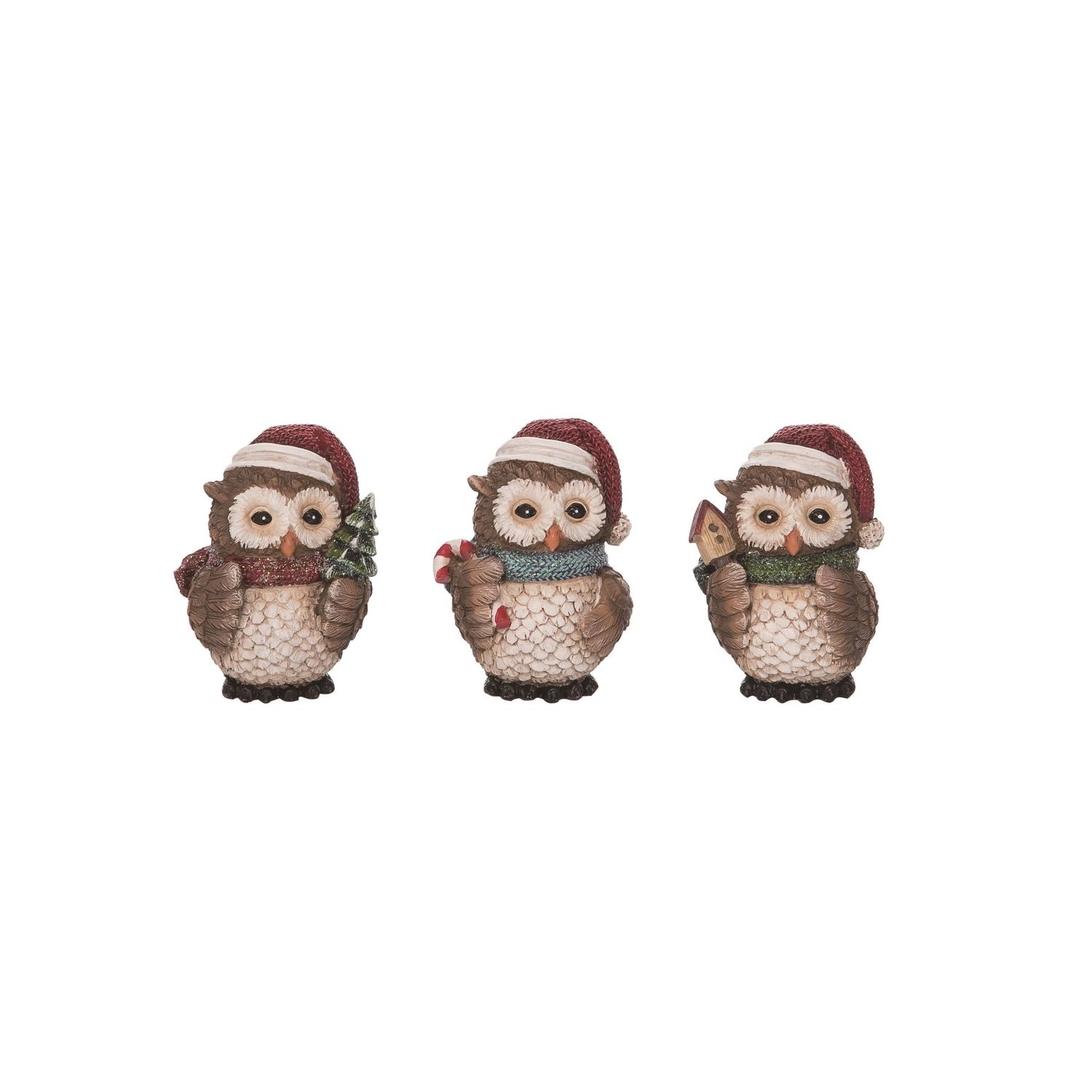 Glittered Chrismas Owl - 3 Styles - Sold Individually