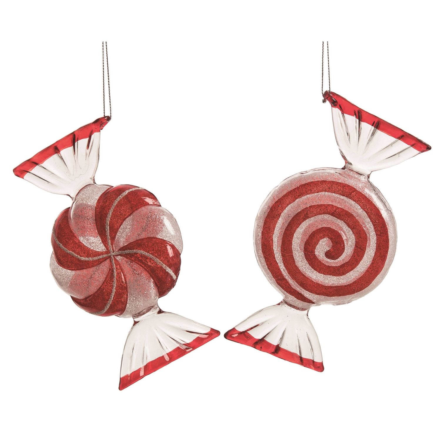 Peppermint Candy Glass Ornament - 2 Styles - Sold Individually