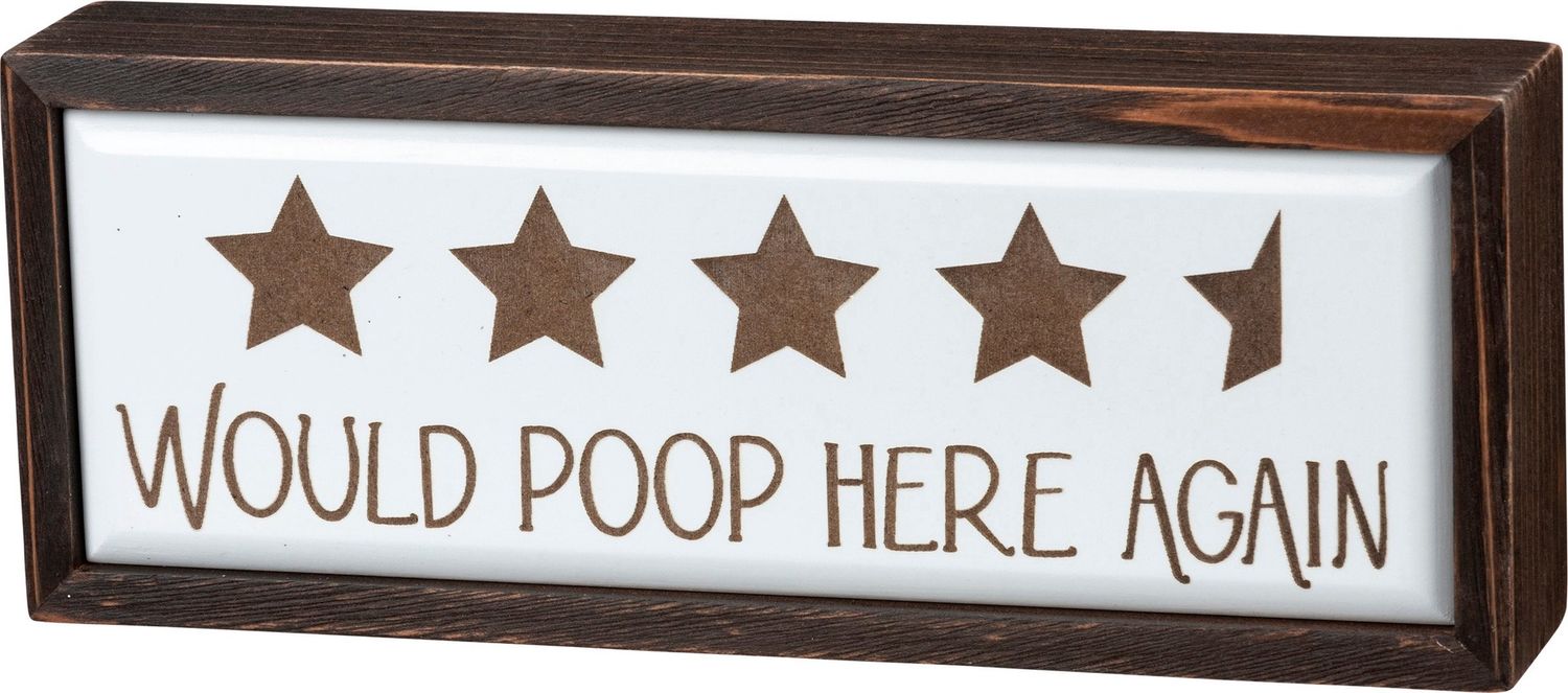 Box Sign - Poop Here Again