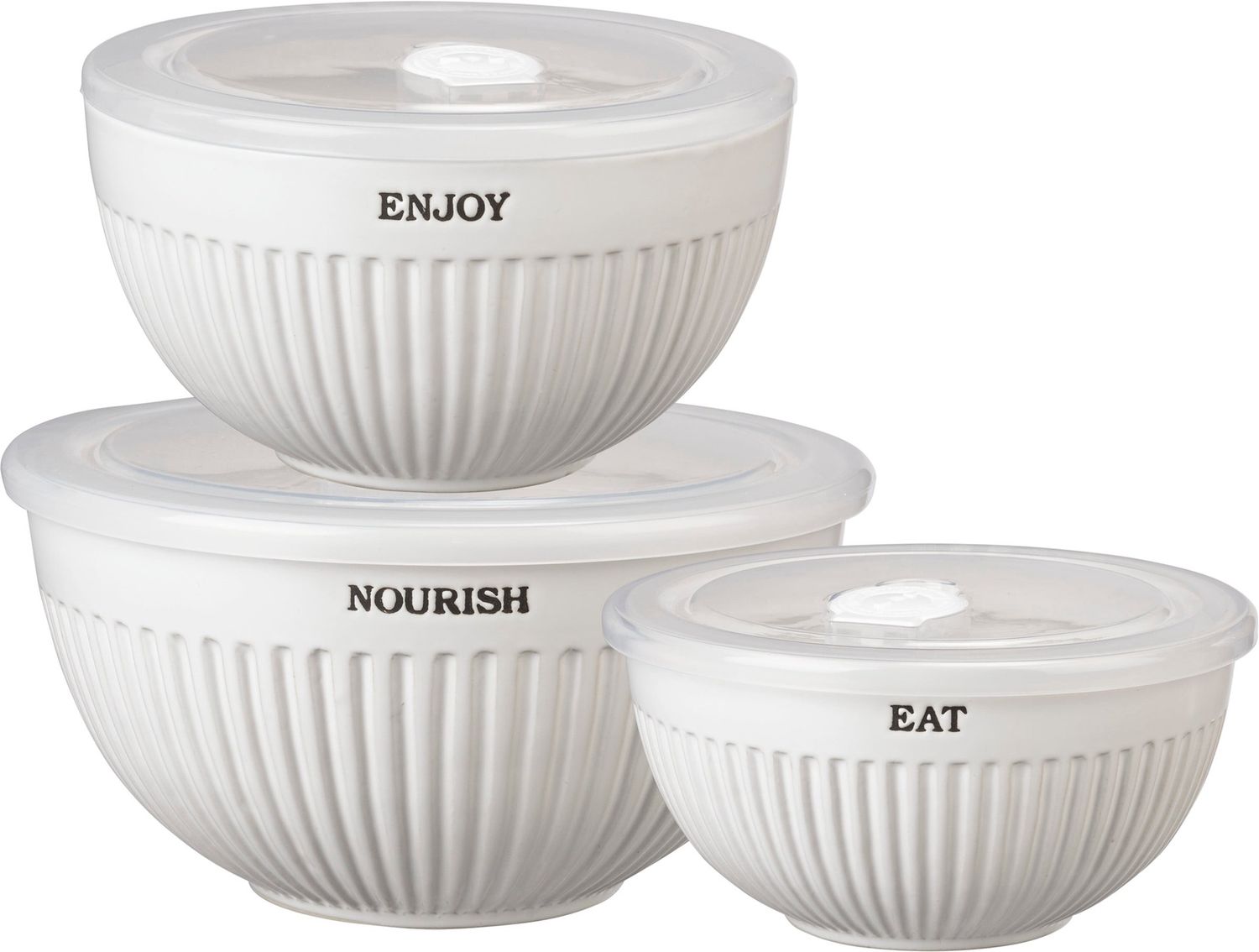 Bowl Set - Nourish Enjoy Eat - Set Of 3
