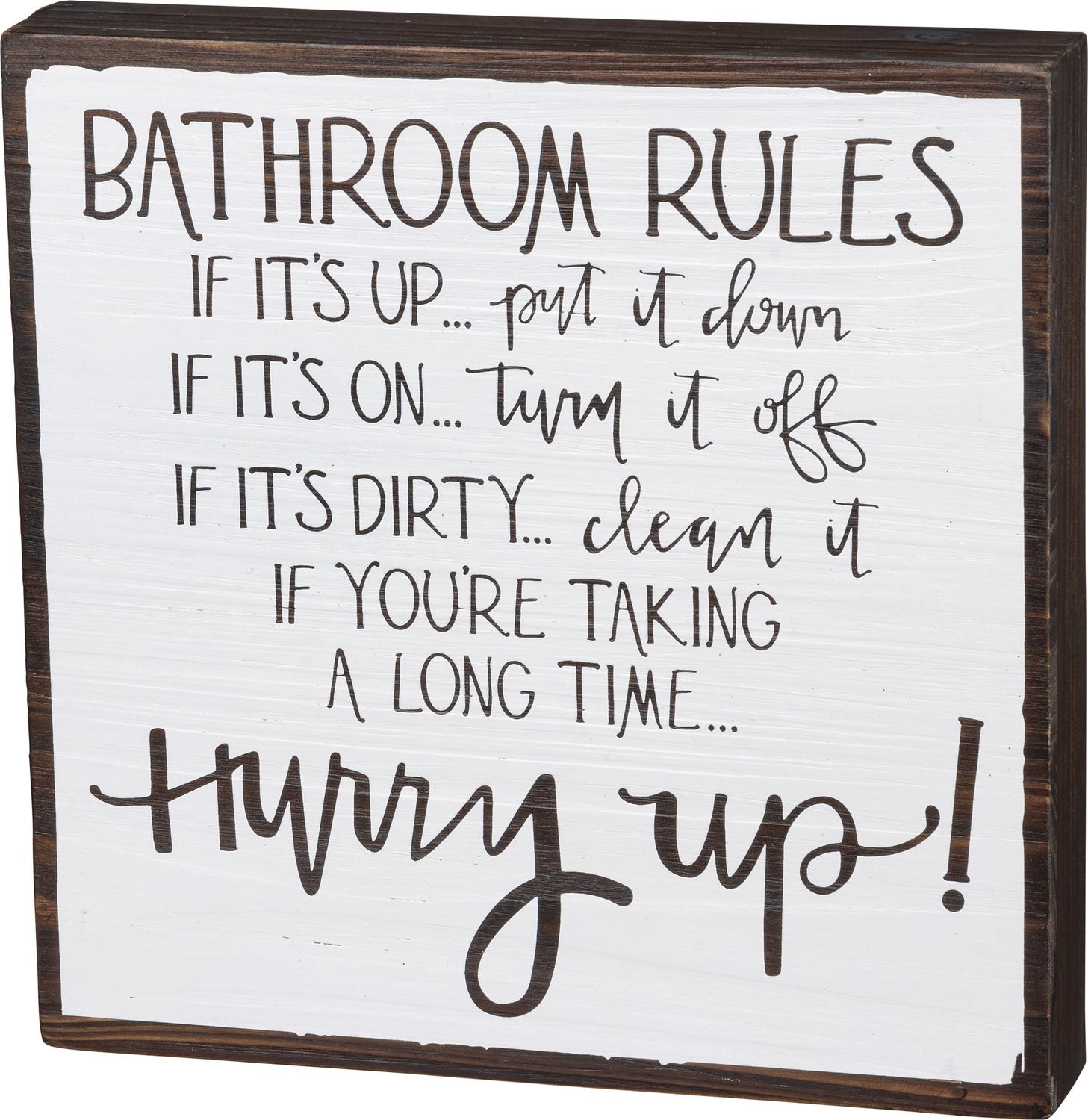 Box Sign - Bathroom Rules