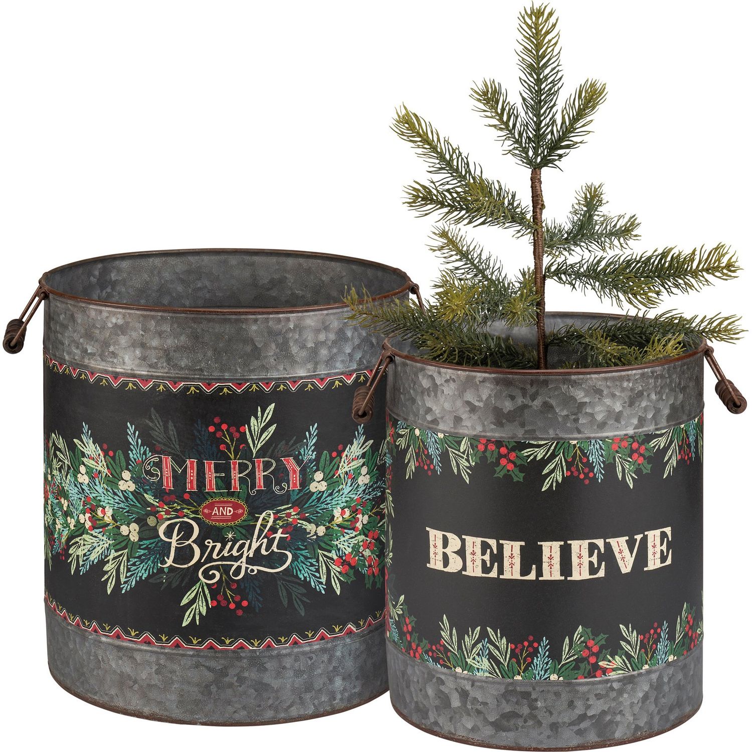 Galvanized Believe Bucket - Small