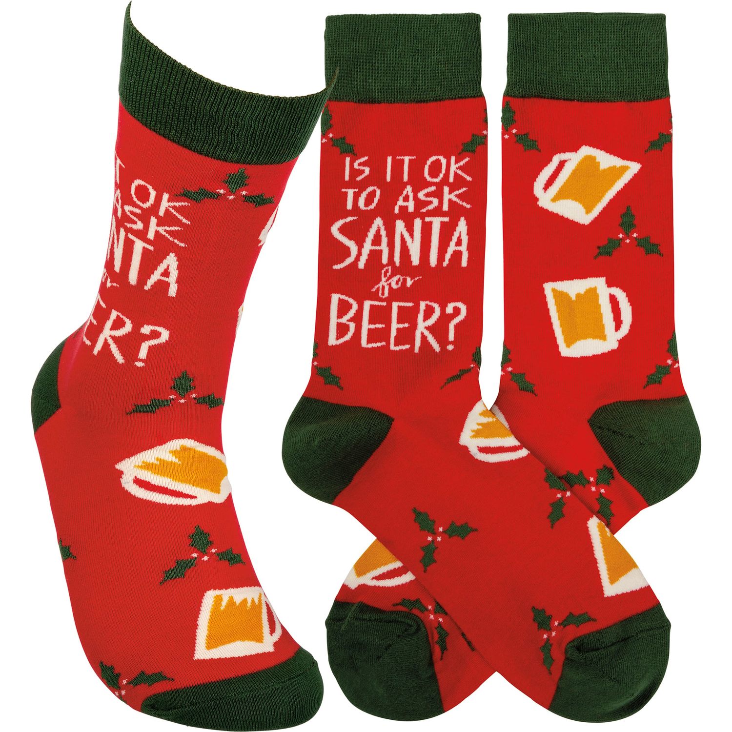 Christmas Socks - Ask Santa For Beer