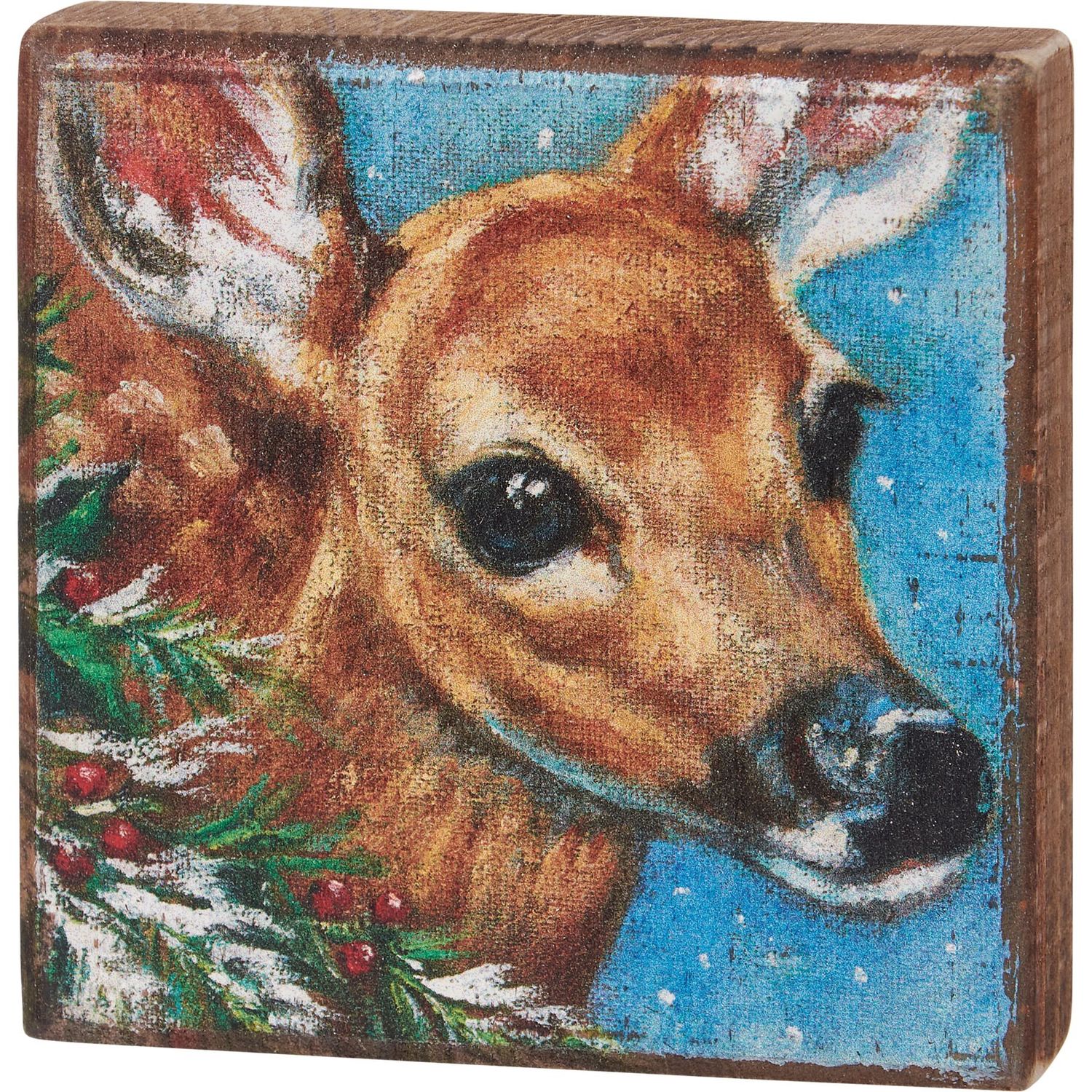 Block Sign - Christmas Deer