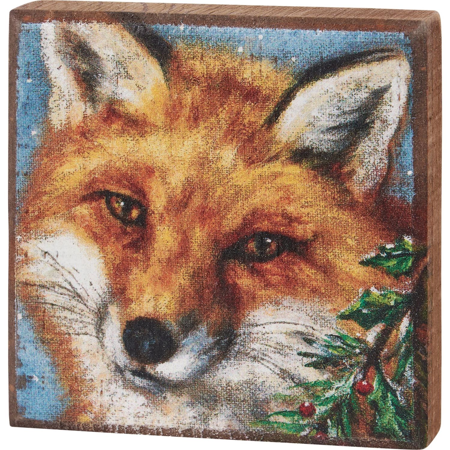 Block Sign - Christmas Fox