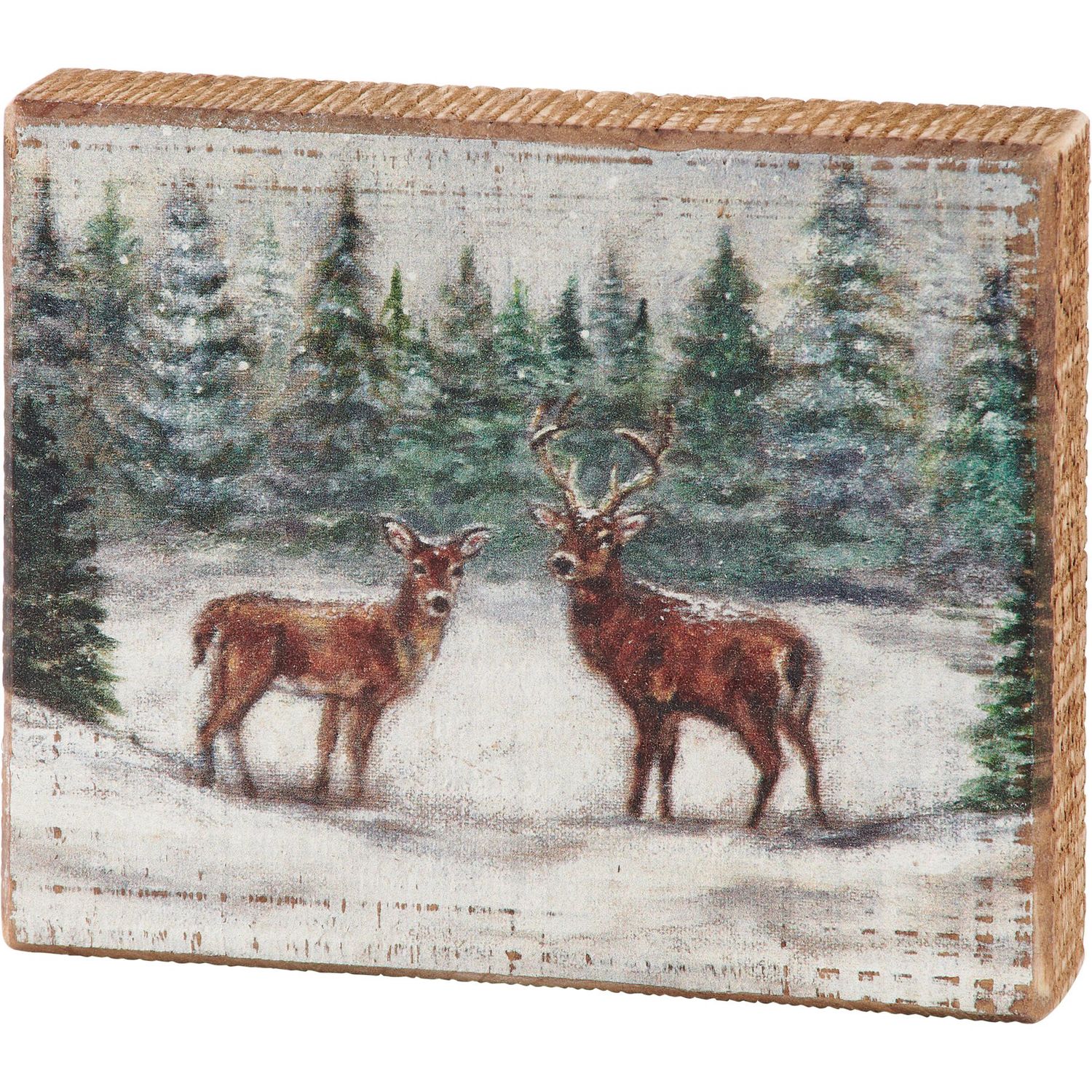 Block Sign - Two Deer