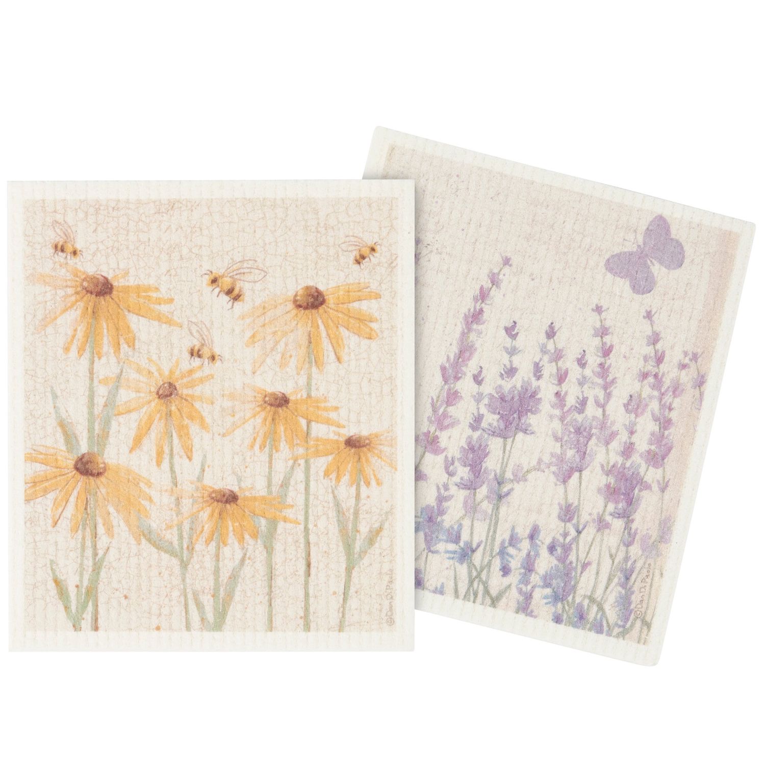 Swedish Dish Cloth Set - Rustic Floral