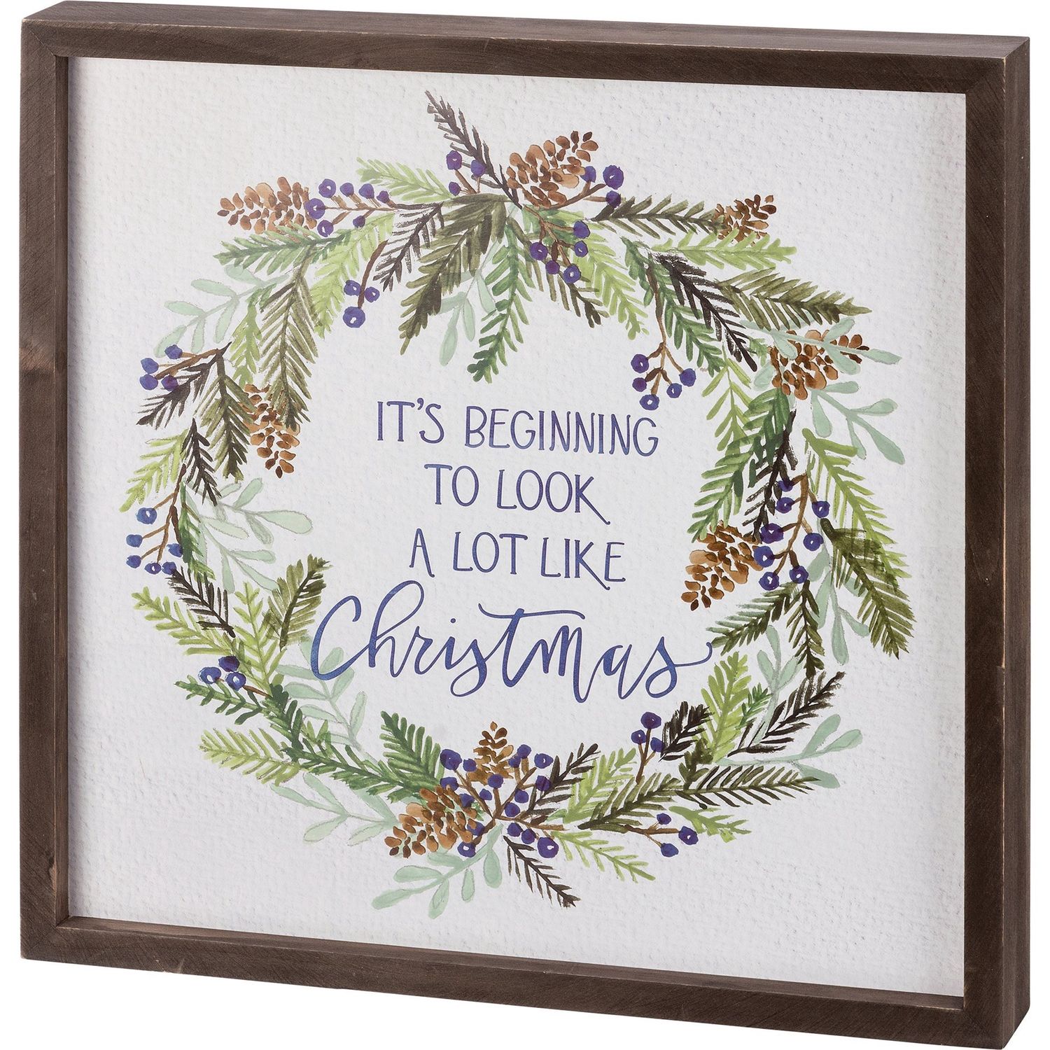 Inset Box Sign - Beginning To Look Like Christmas