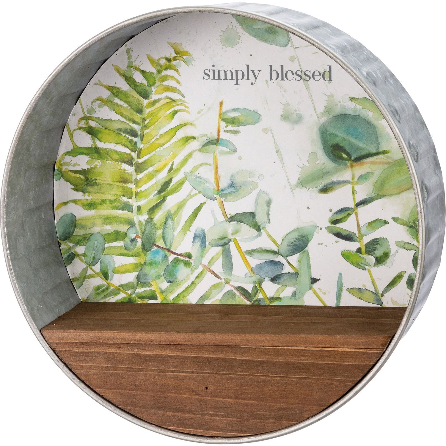 Galvanized Wall Shelf - Simply Blessed