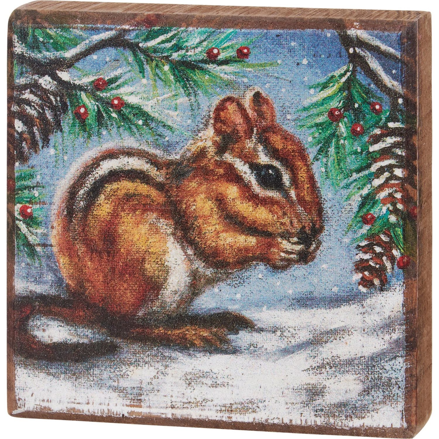 Block Sign - Christmas Chipmunk
