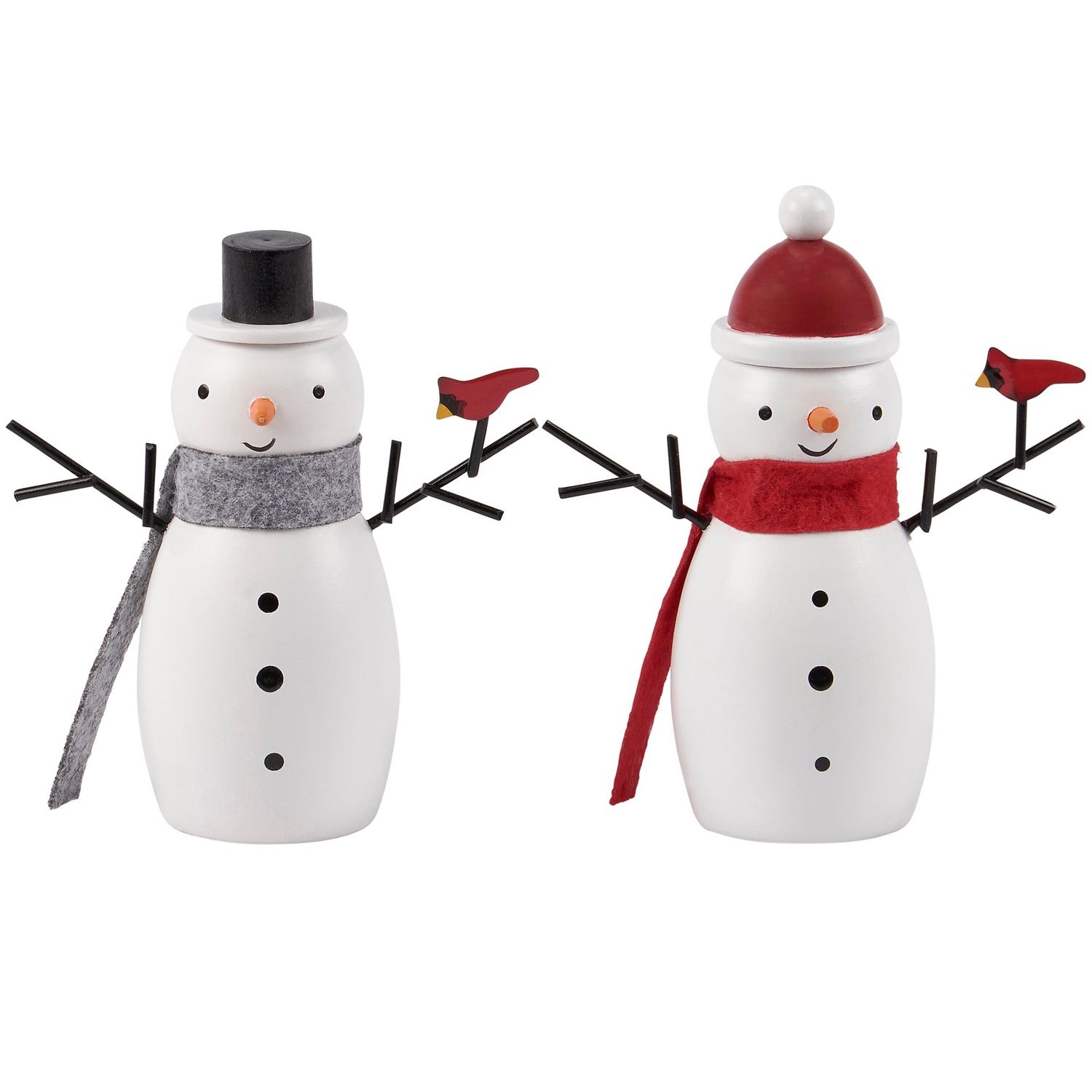 Snowman Figurine - Set Of Two