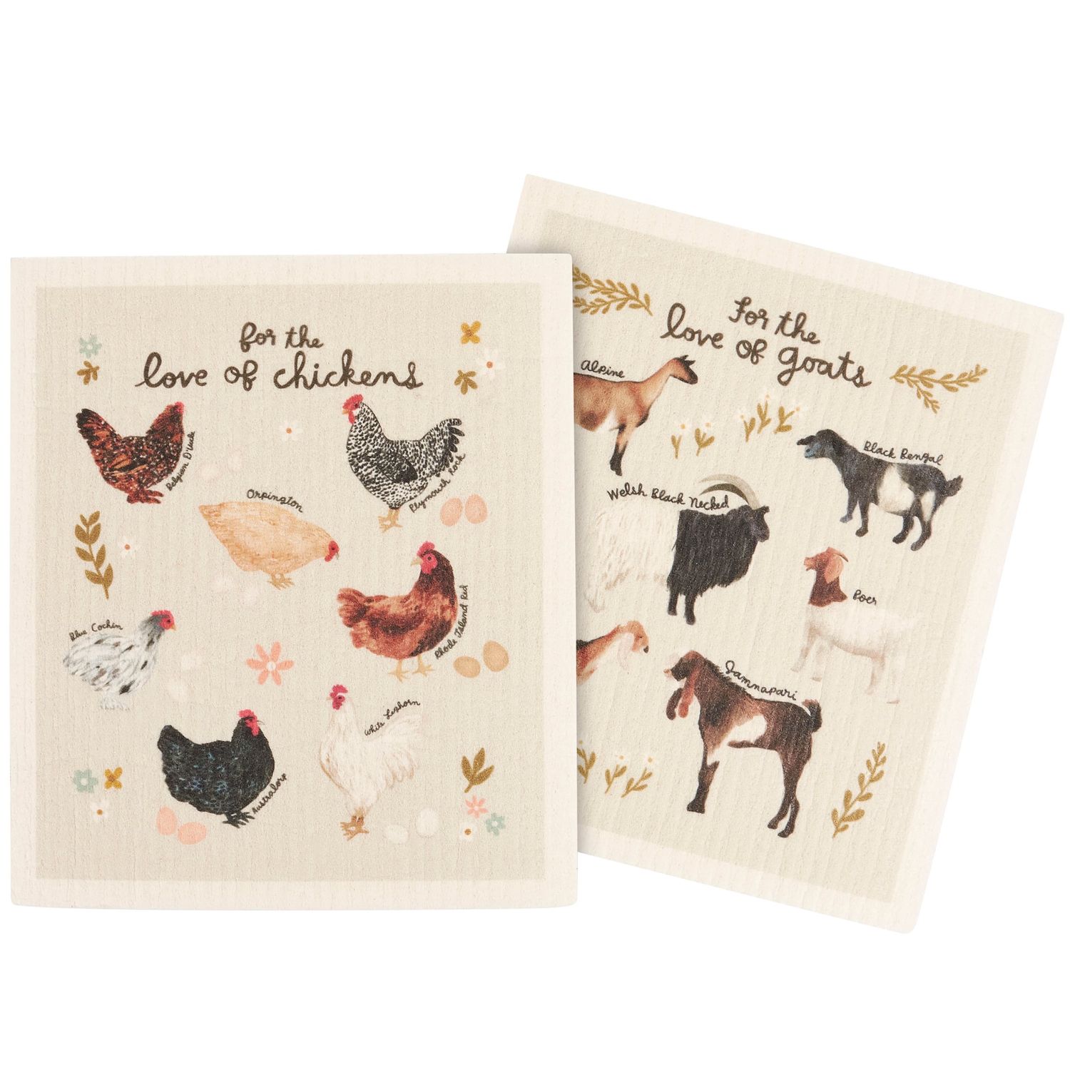 Swedish Dish Cloth Set - Love Of Goats