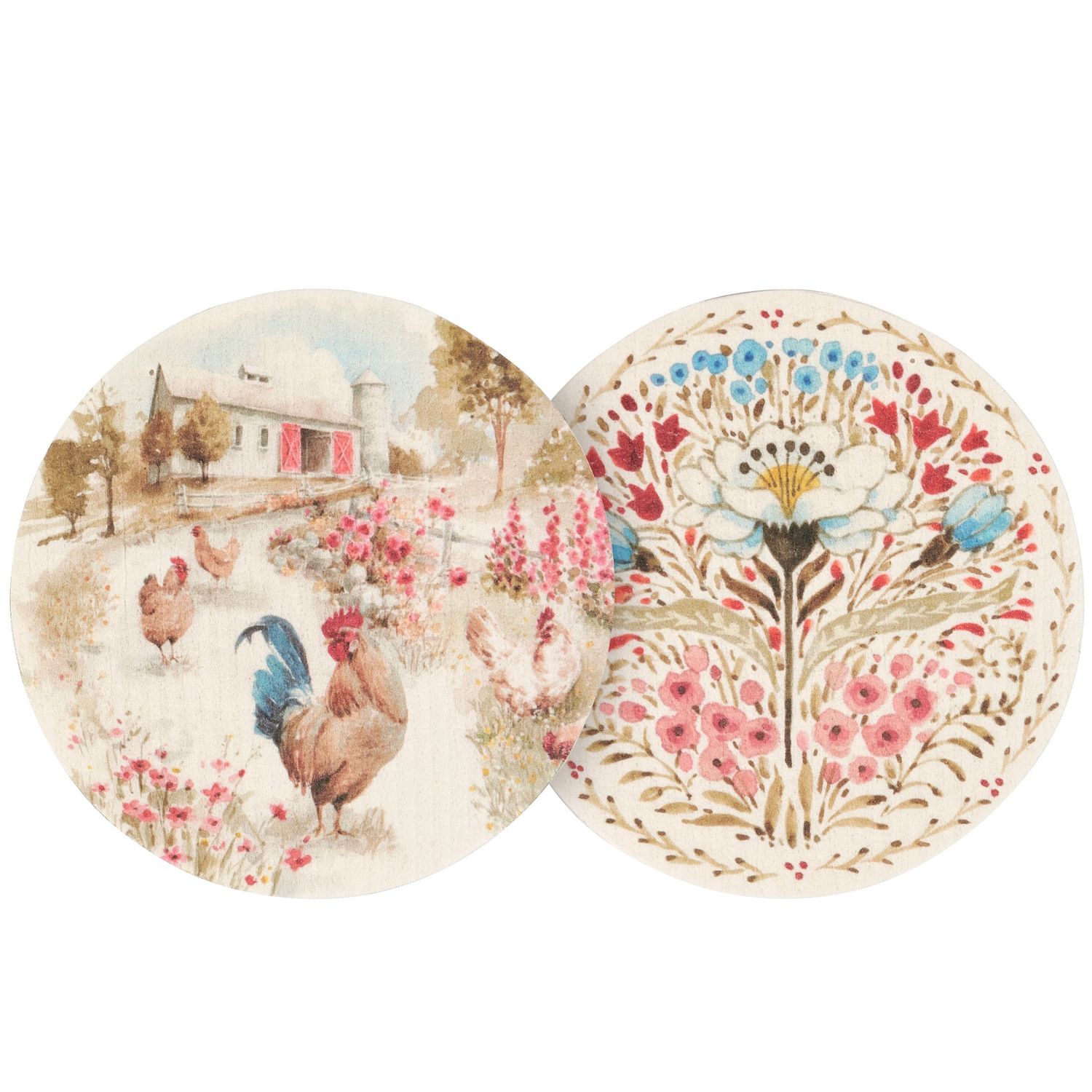 Swedish Dish Cloth Set - Roosters