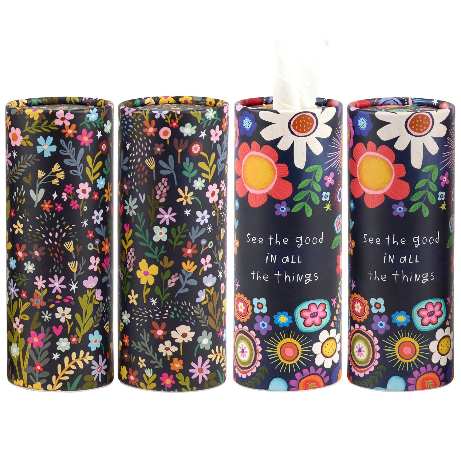 Tissue Box Set - Dark Floral