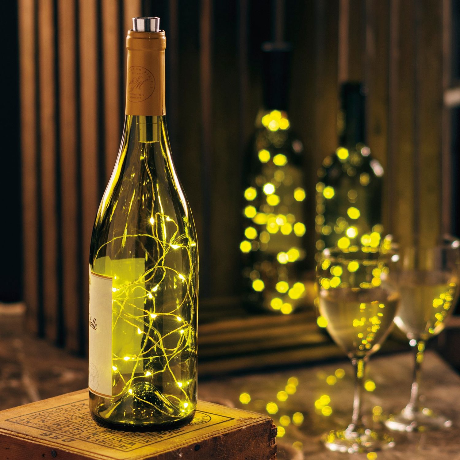 Wine Bottle Lights - White