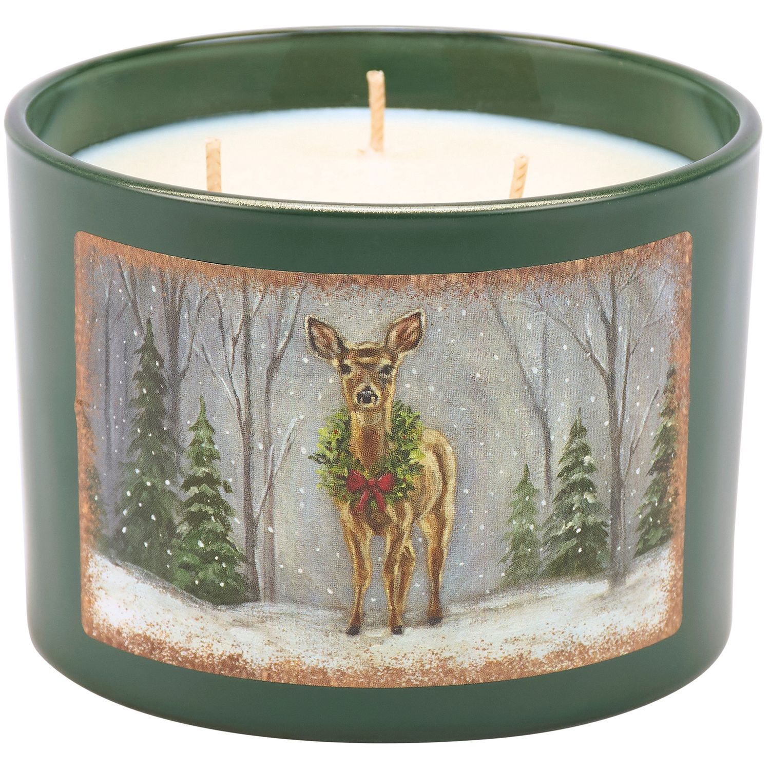 Snowy Deer Candle - Spruce Scented