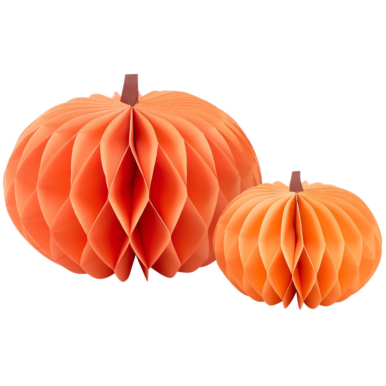 Paper Pumpkins Decor - Set Of 2