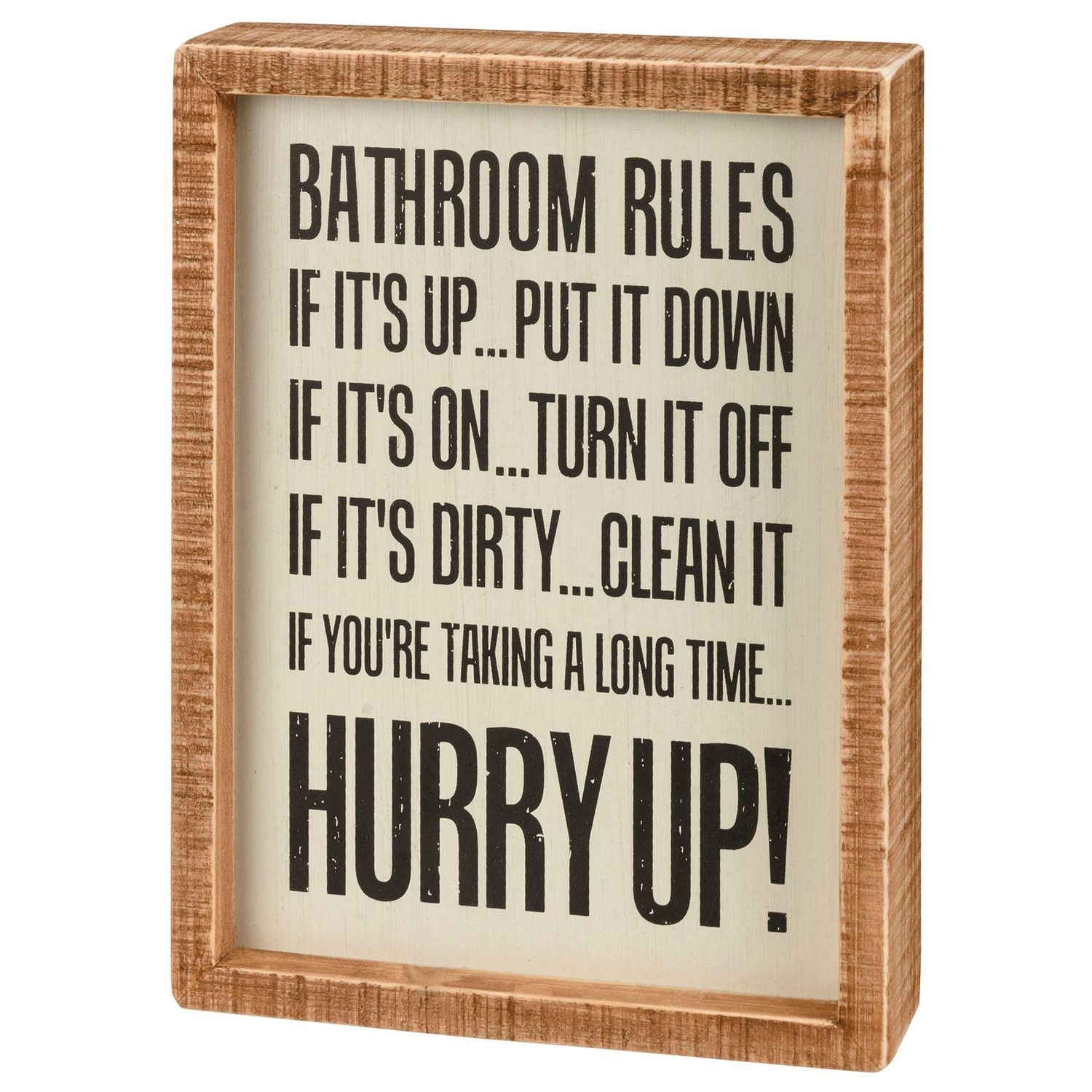 Inset Box Sign - Bathroom Rules