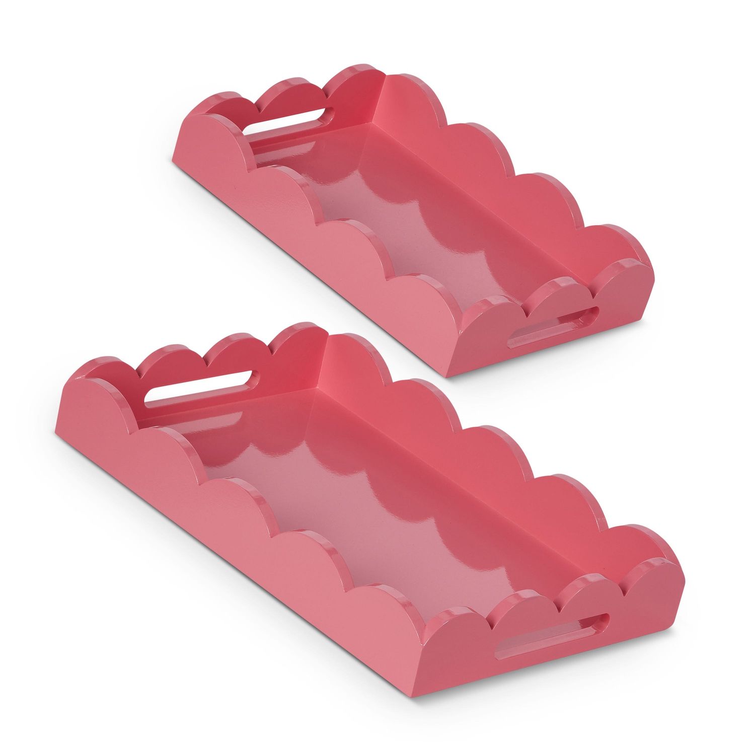 Bubblegum Scalloped Tray - Small - 13.75"