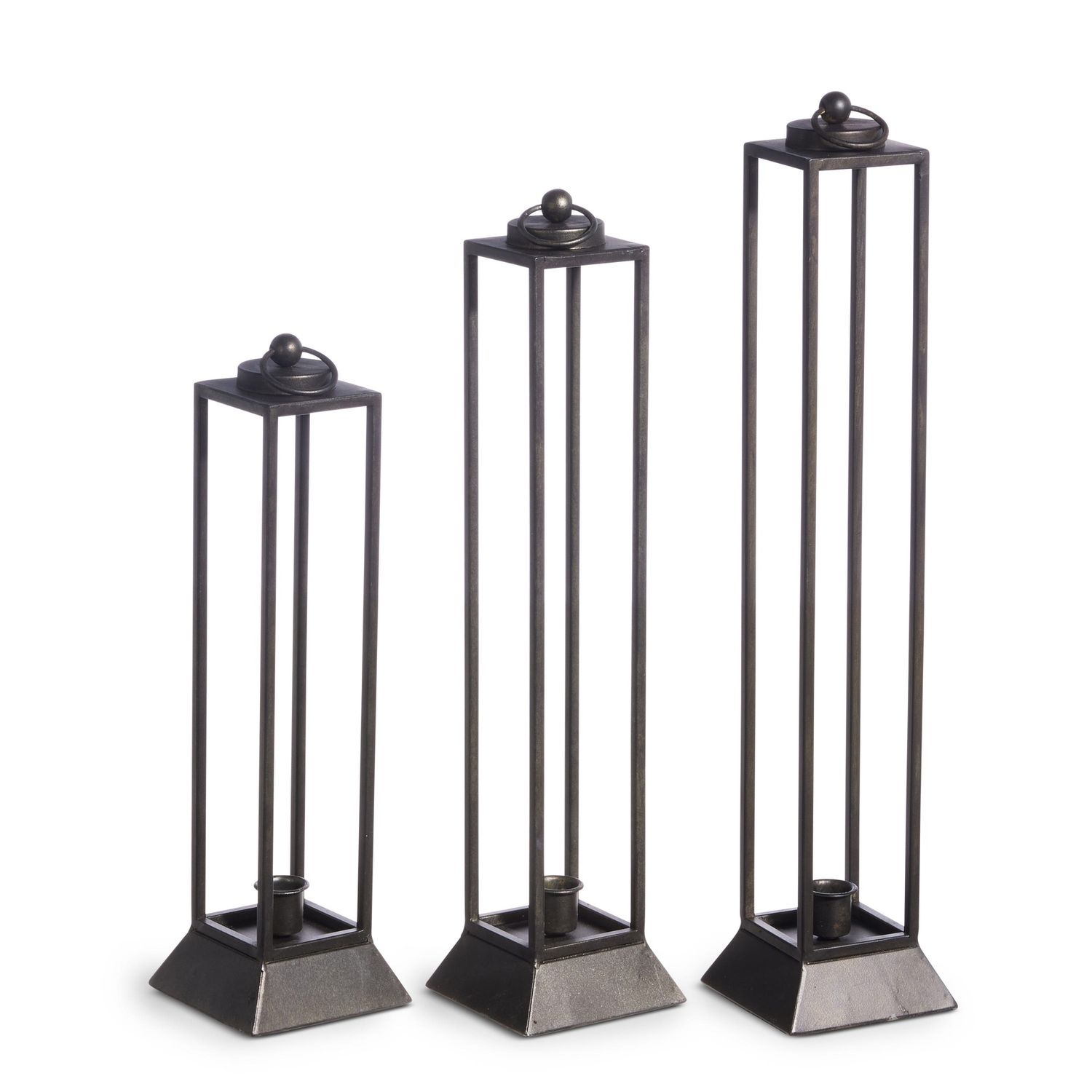 Black Candlestick Lantern - Large - 19"
