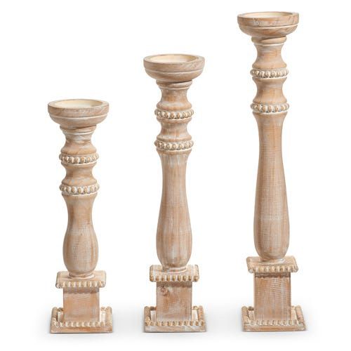 Whitewash Candle Holder - Small - 16"