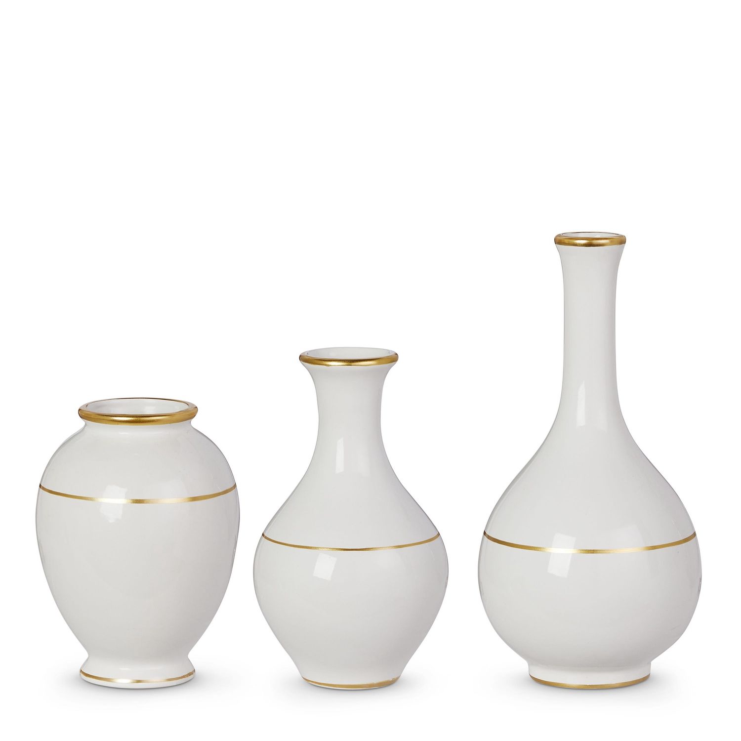 Gold/White Accent Vase - 5"