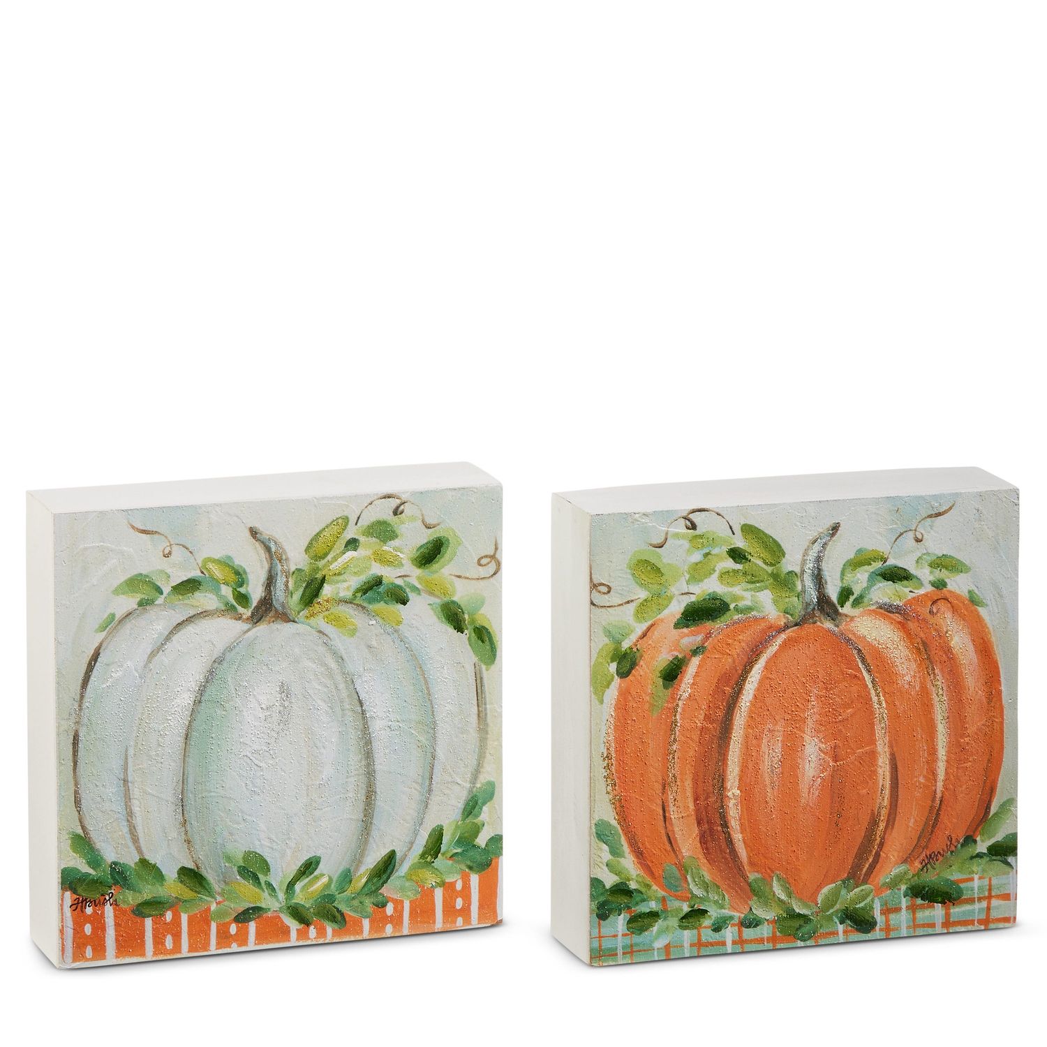 Harvest Pumpkin Patch Block - 8" - 2 Styles