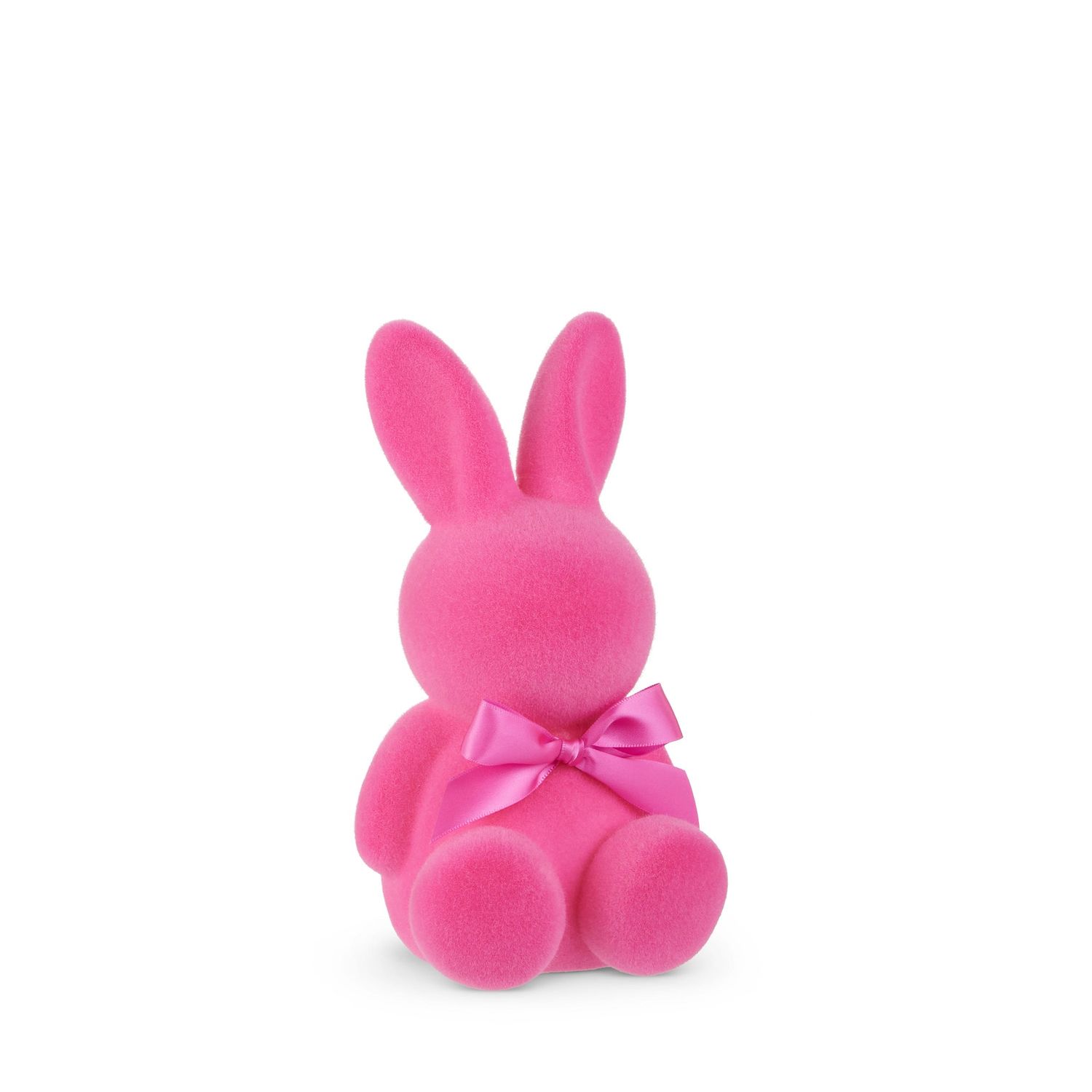 Flocked Bunny - 8" - Pink