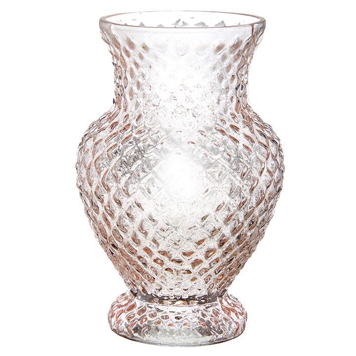 Vase Textured Glass - 6" - Pink
