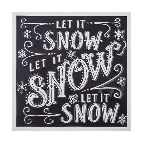 Metal Framed Wall Art - 20"  Let It Snow
