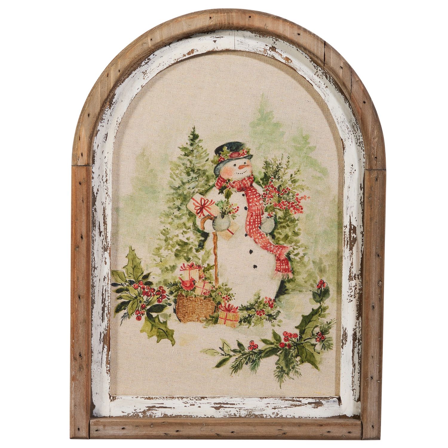 Holiday Snowman Framed Wall Art - 17"