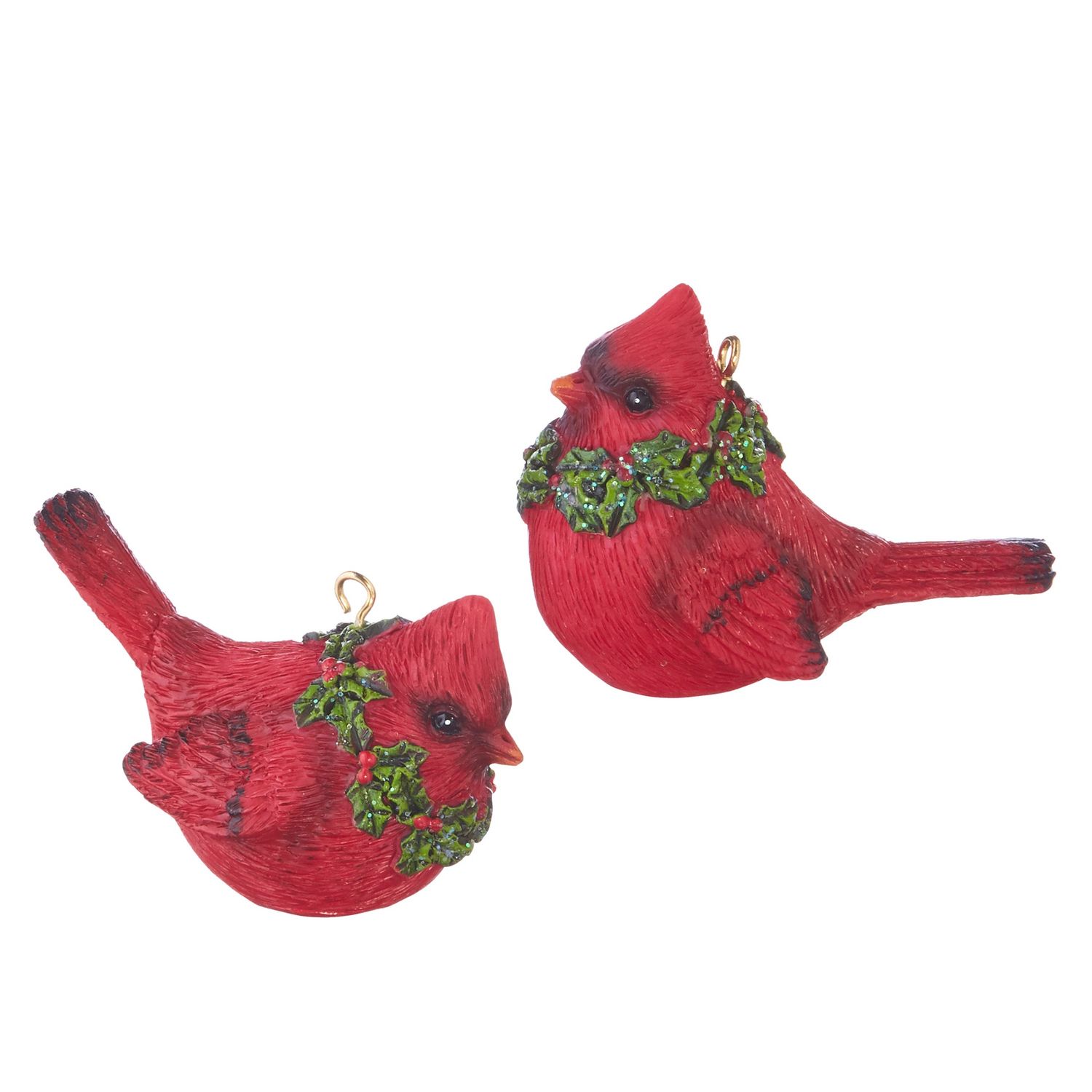 Cardinal W/ Wreath Orn - 2 Styles