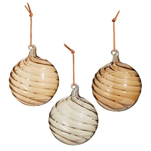 Taupe Glass Ball Ornament - 3 Styles