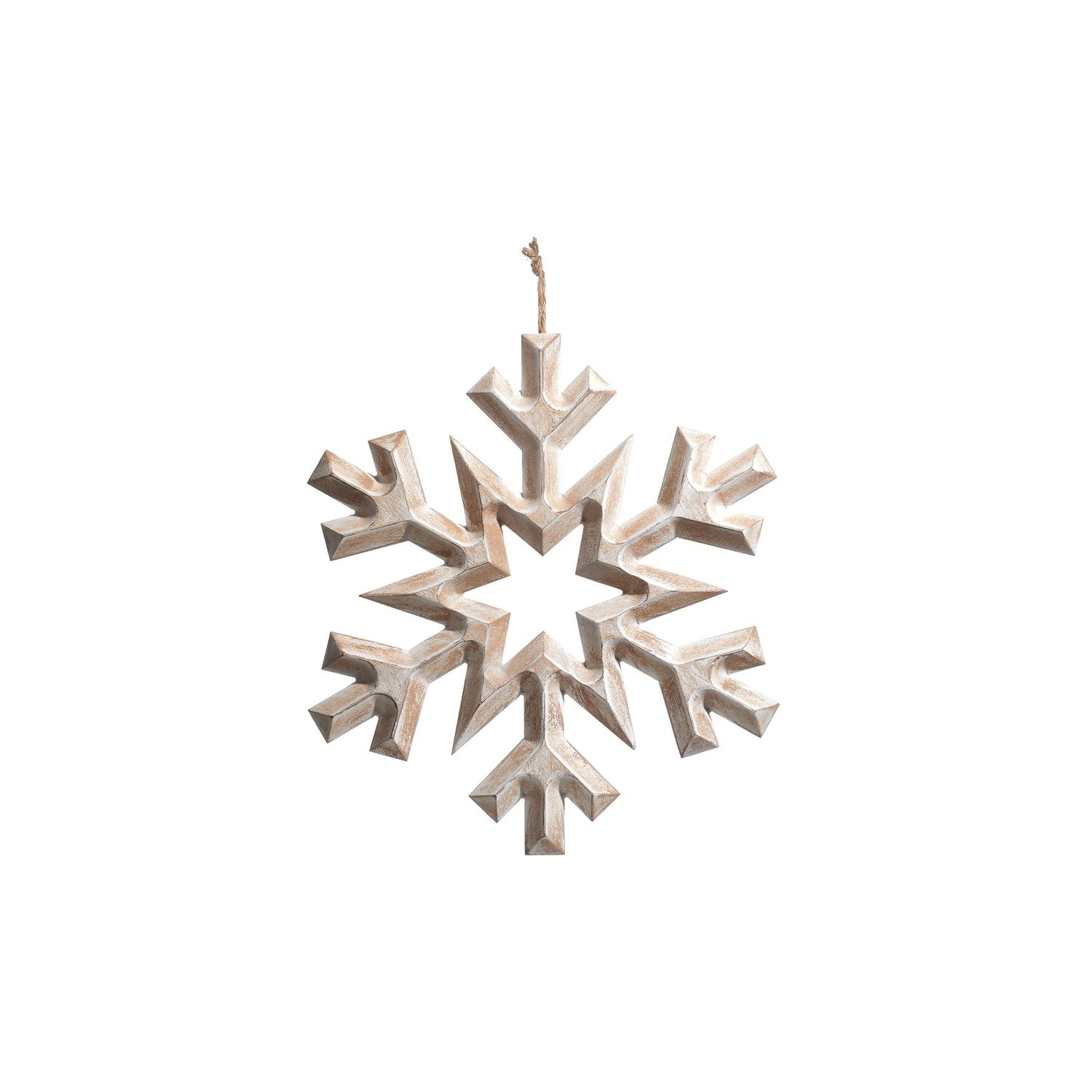 Whitewashed Snowflake Ornament - 12"  Small