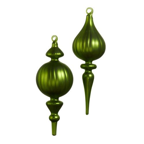 Matte Green Finial Ornament - 2 Styles