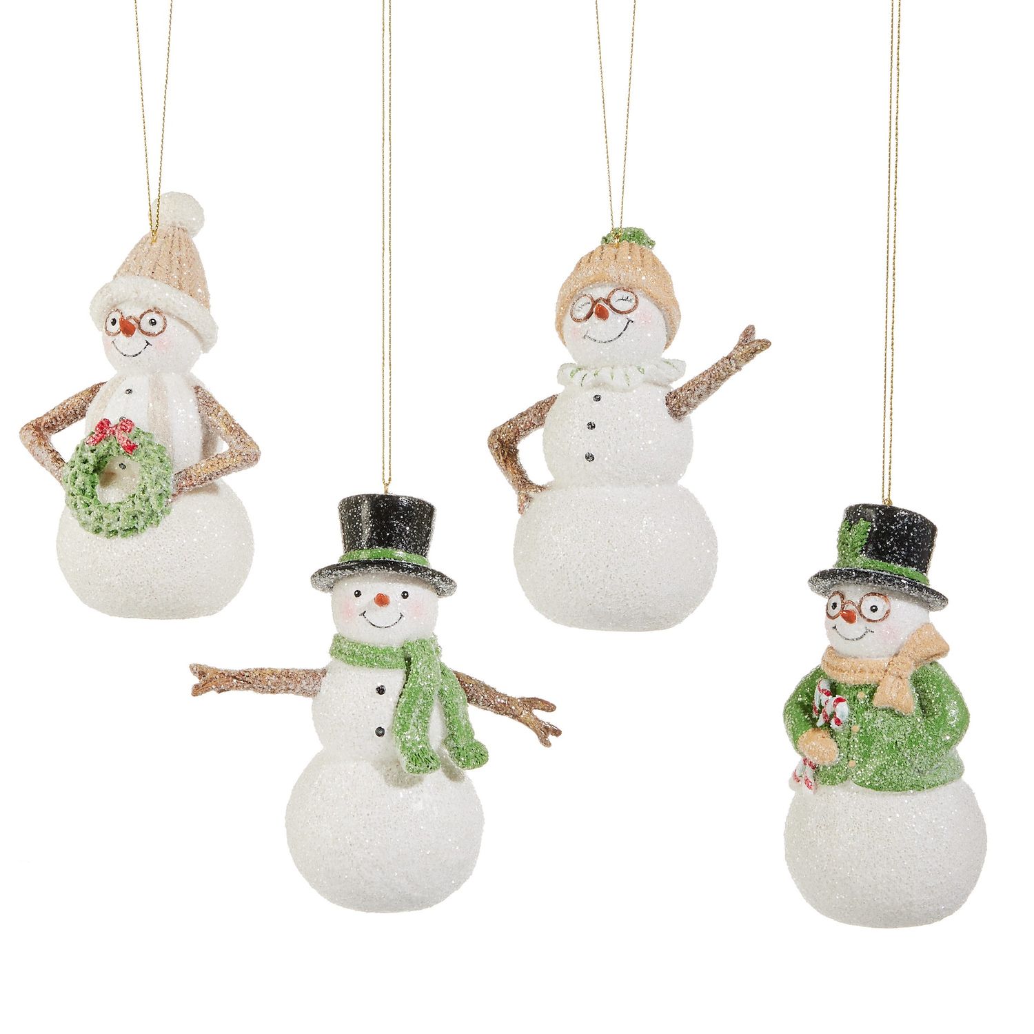 Woodland Snowman Ornament - 5" - 4 Styles