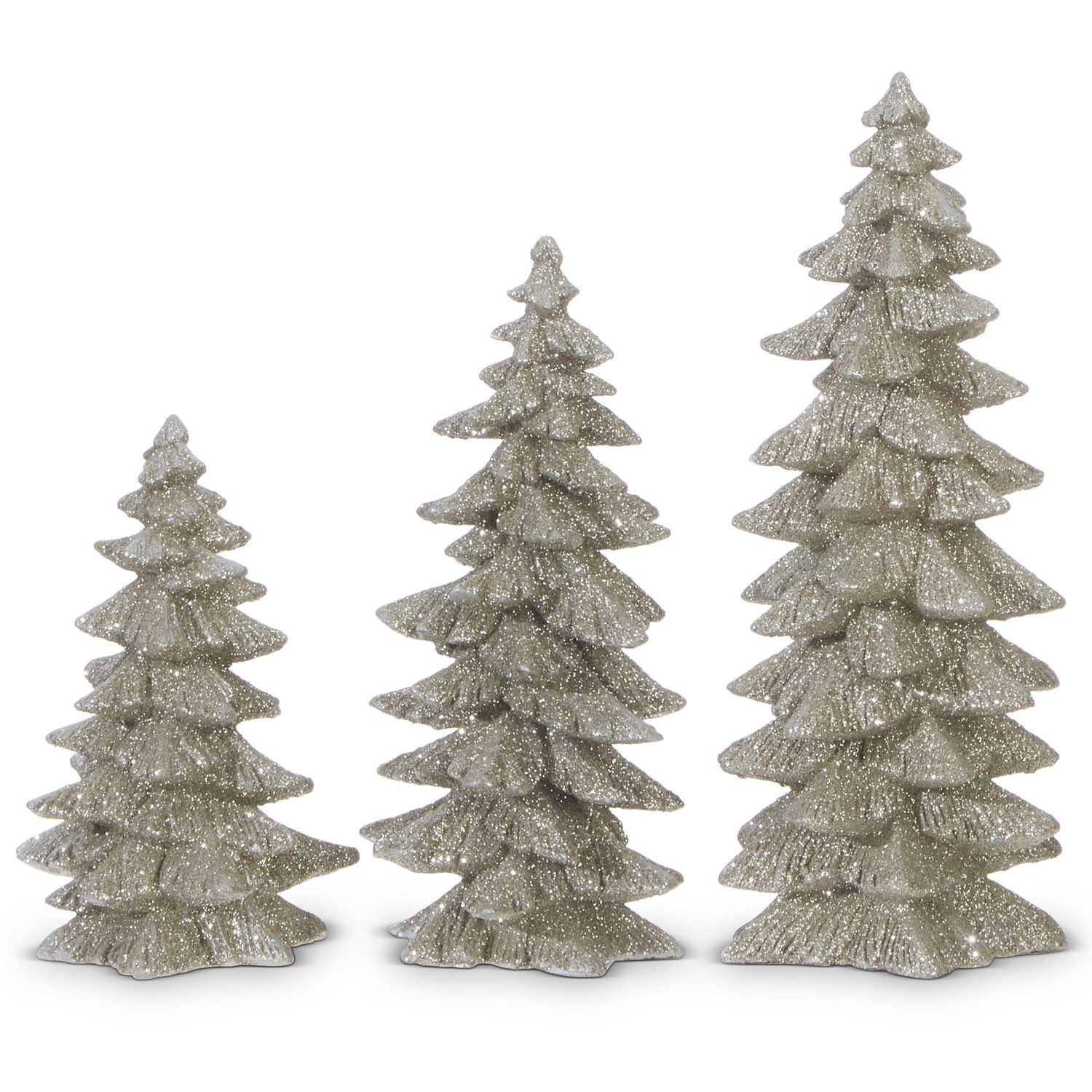 Silver Glitter Pine Tree - Medium