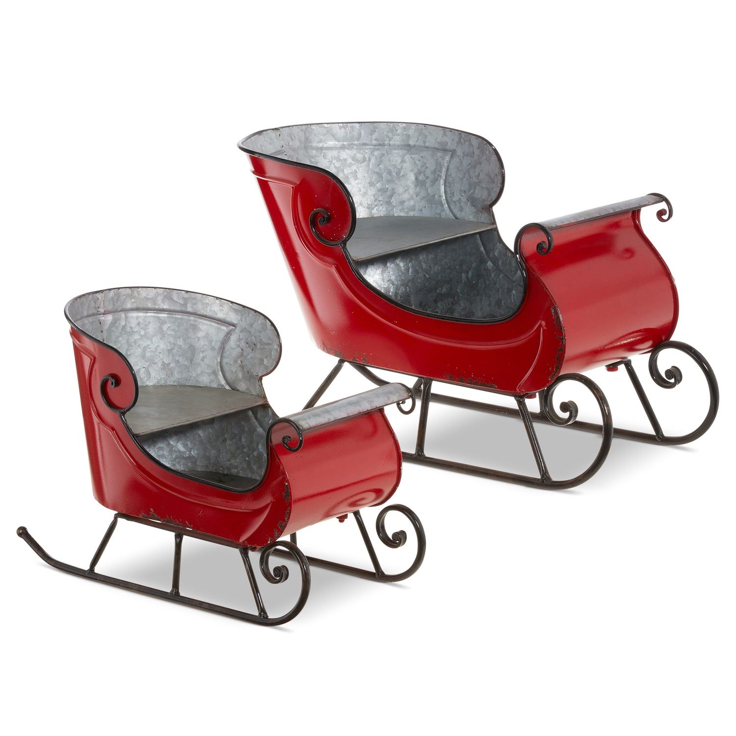 Red Distressed Sled - Large