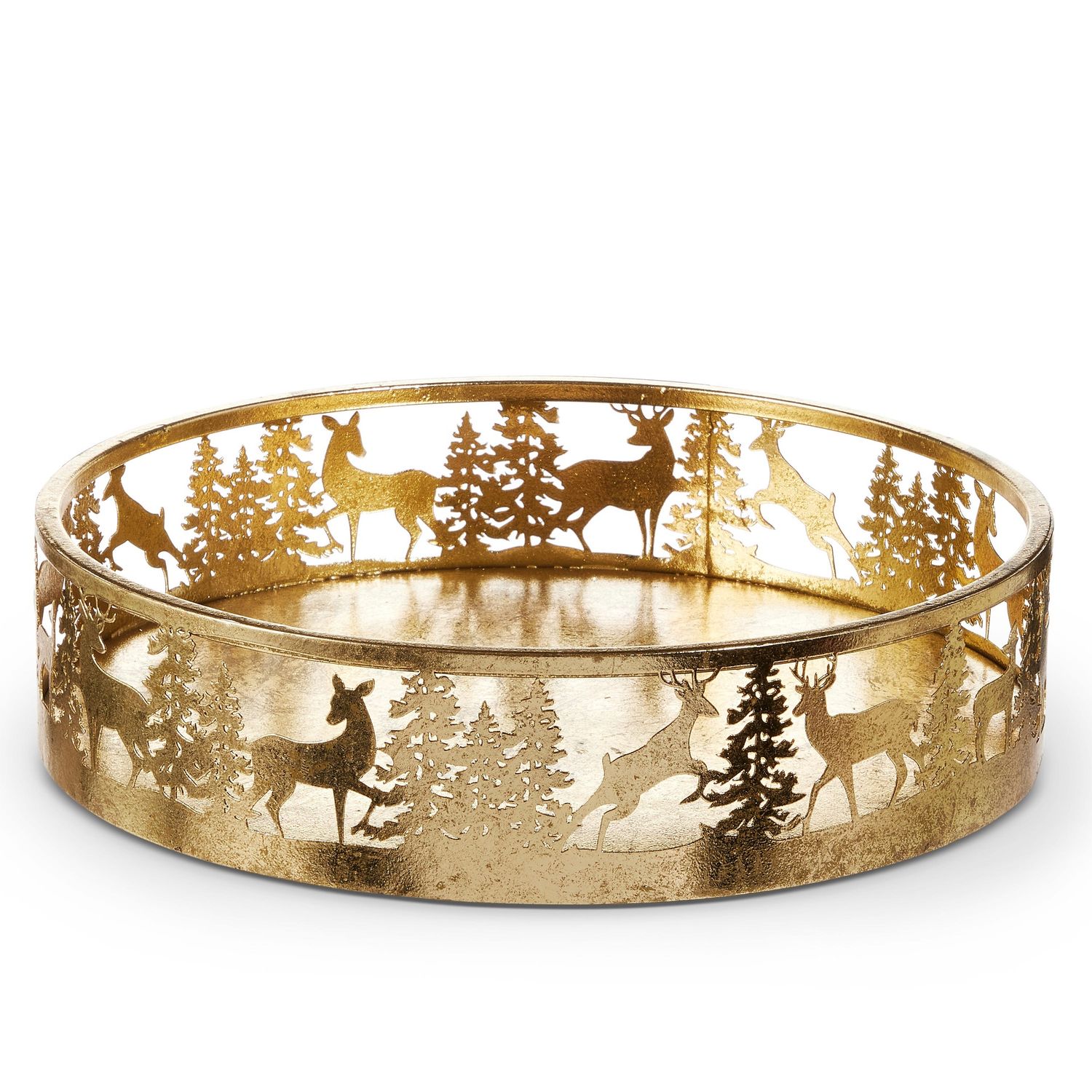 Gold Deer Tree Tray - 14"