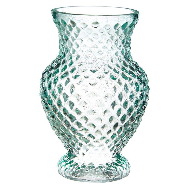Vase Textured Glass - 6" - Green