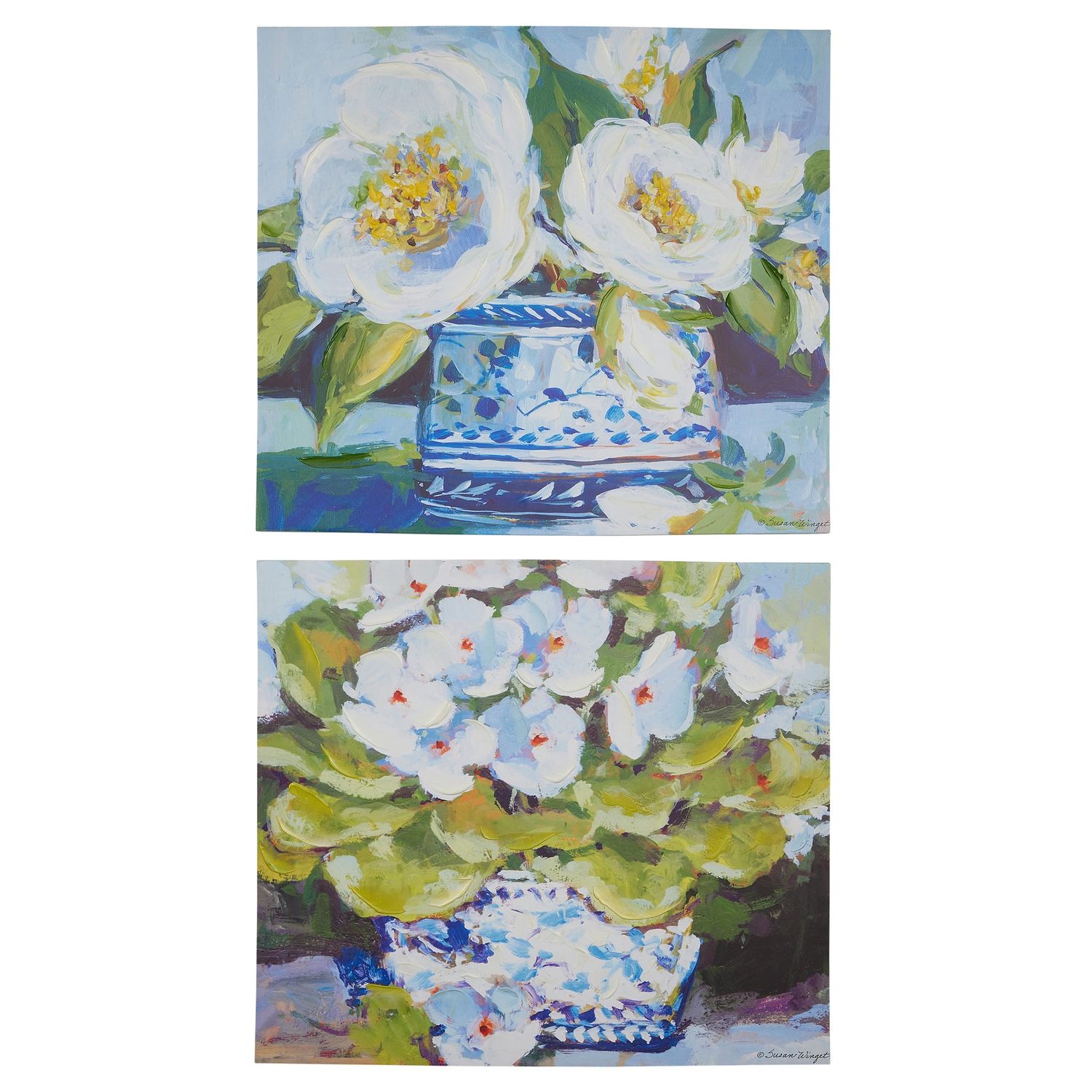 White Floral In Chinoiserie Wall Art - 32"