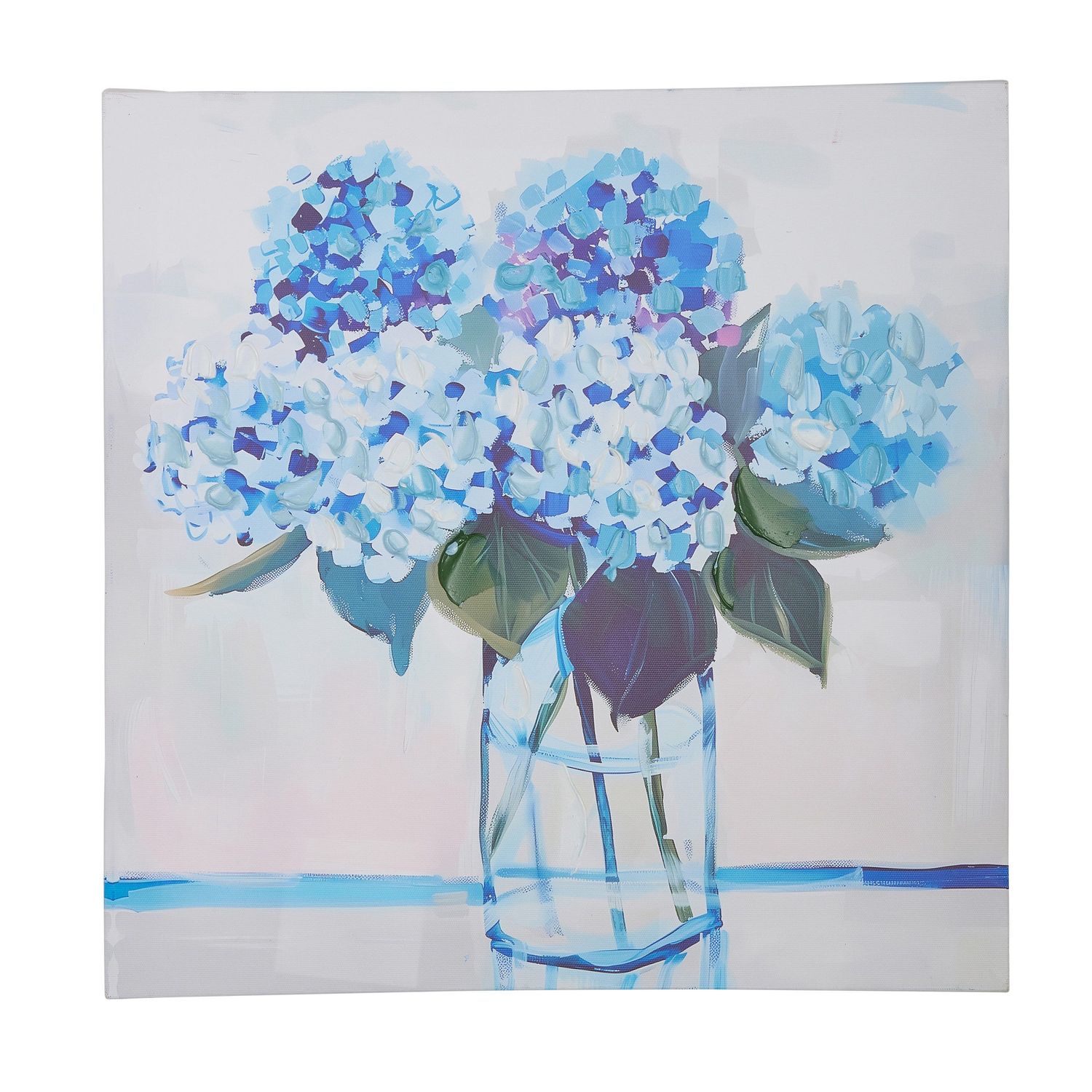 Medium Blue Floral Wall Art - 16"