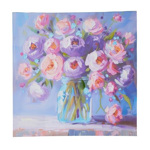 Medium Purple Floral Wall Art - 16"