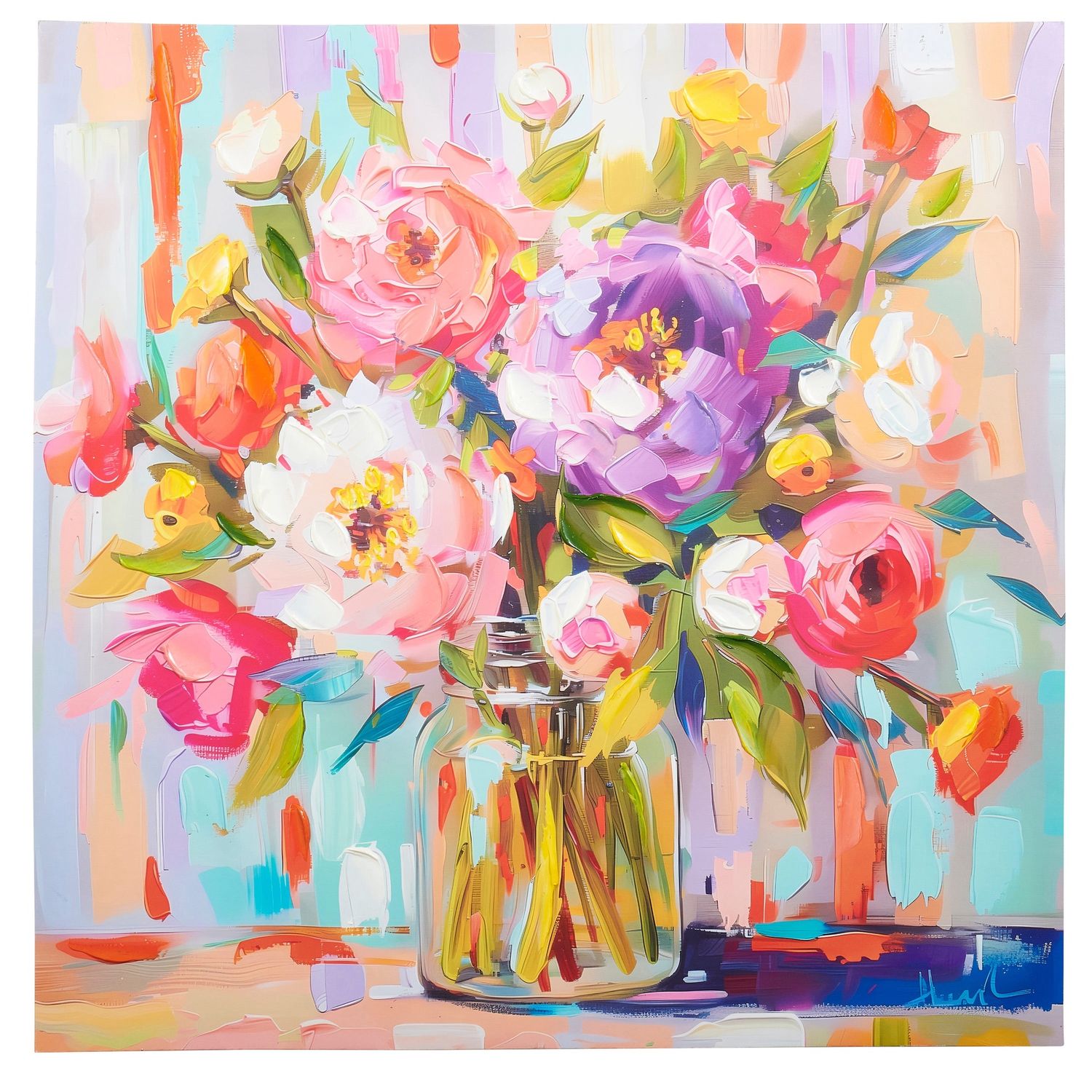 Large Floral Wall Art - 32"